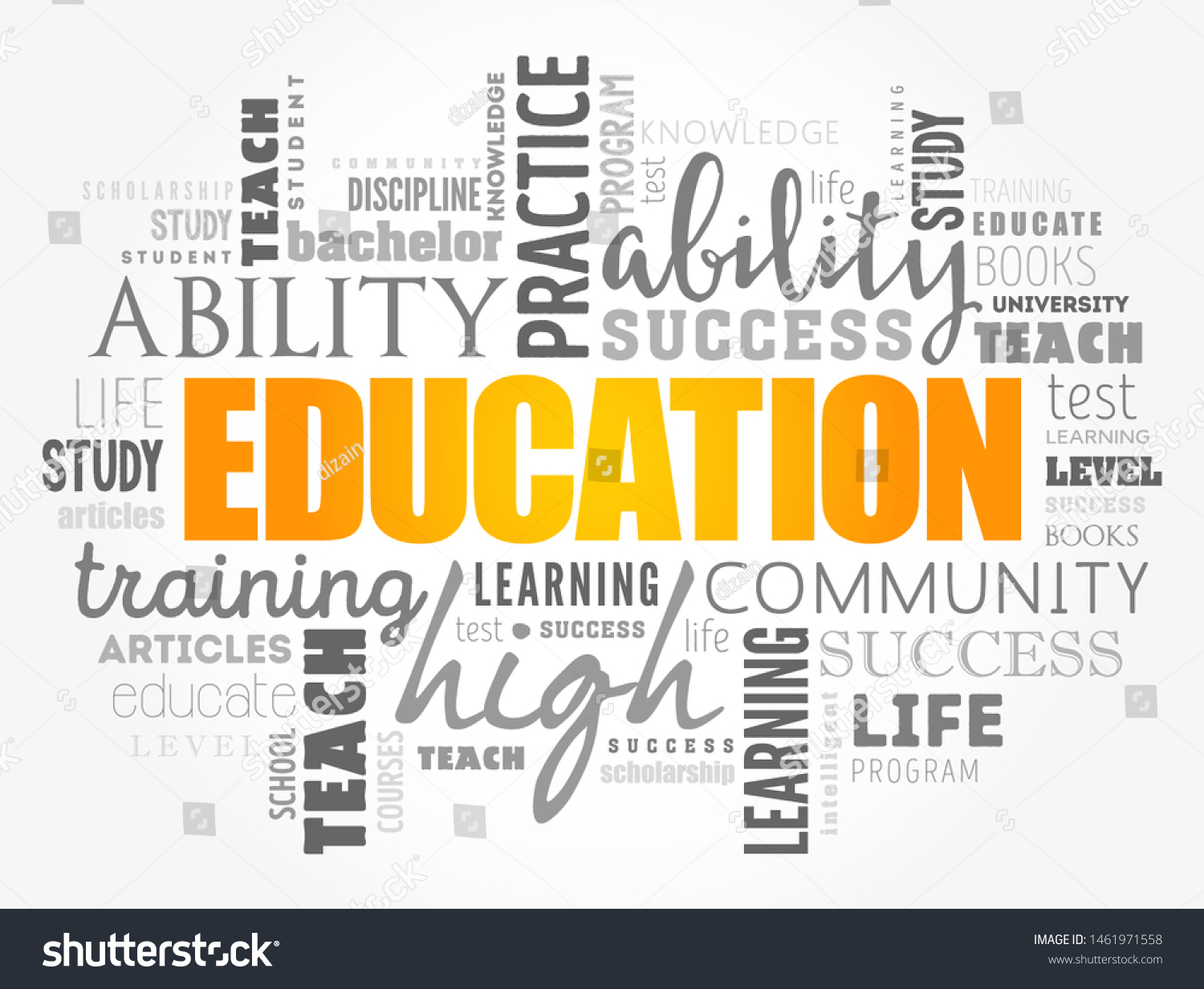 Education Word Cloud Collage Concept Background Stock Vector (Royalty ...