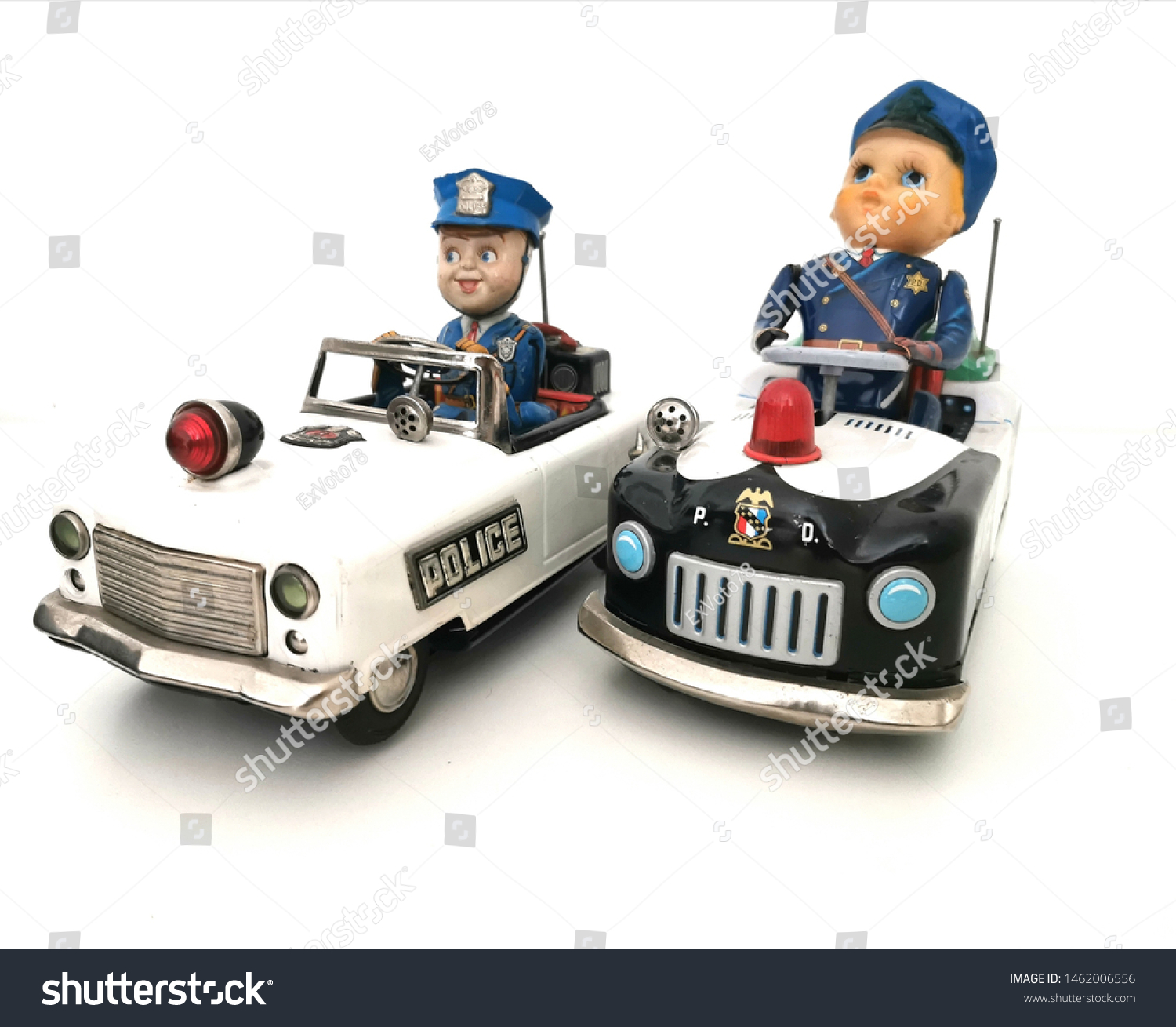 tin toy police car