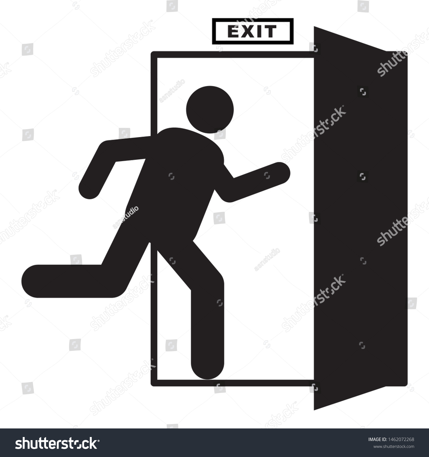 Emergency Exit Door Icon Design Vector Stock Vector (Royalty Free ...