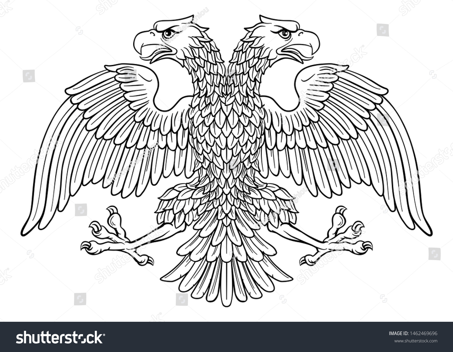 Double Headed Eagle Two Heads Possibly Stock Illustration 1462469696 ...