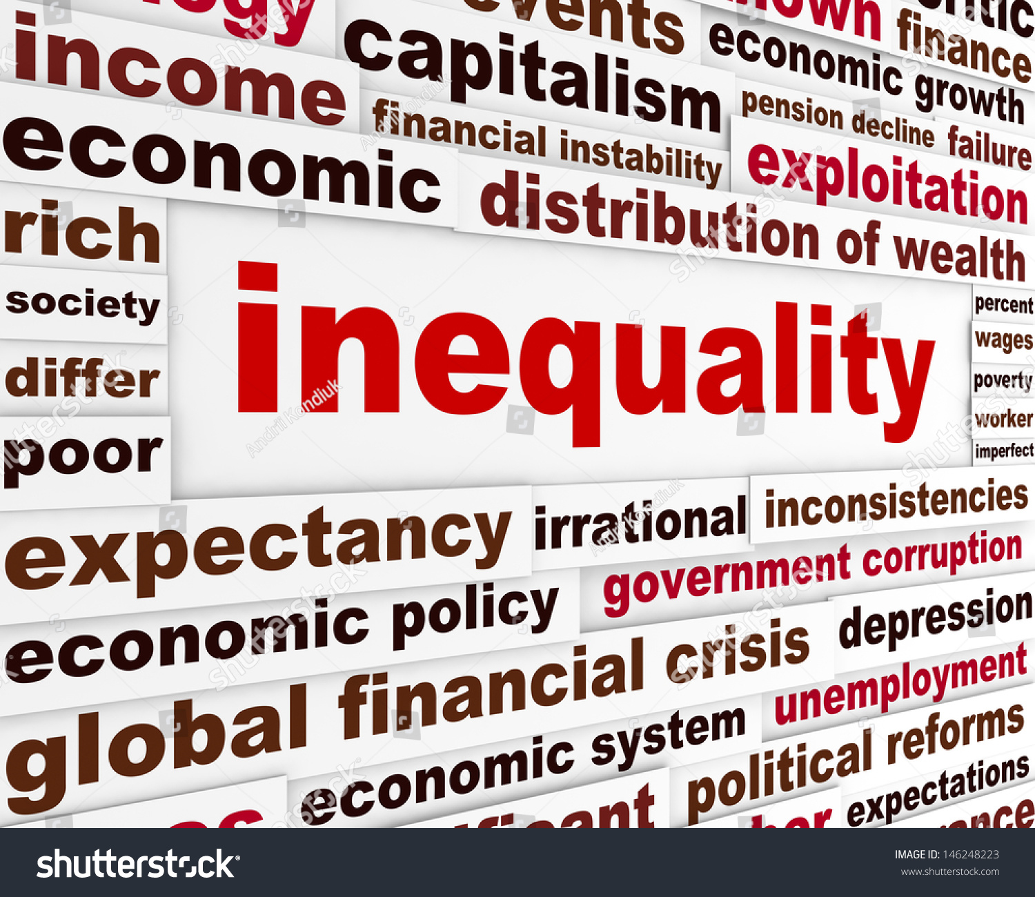 Inequality Creative Words Concept Discrimination Message Stock ...