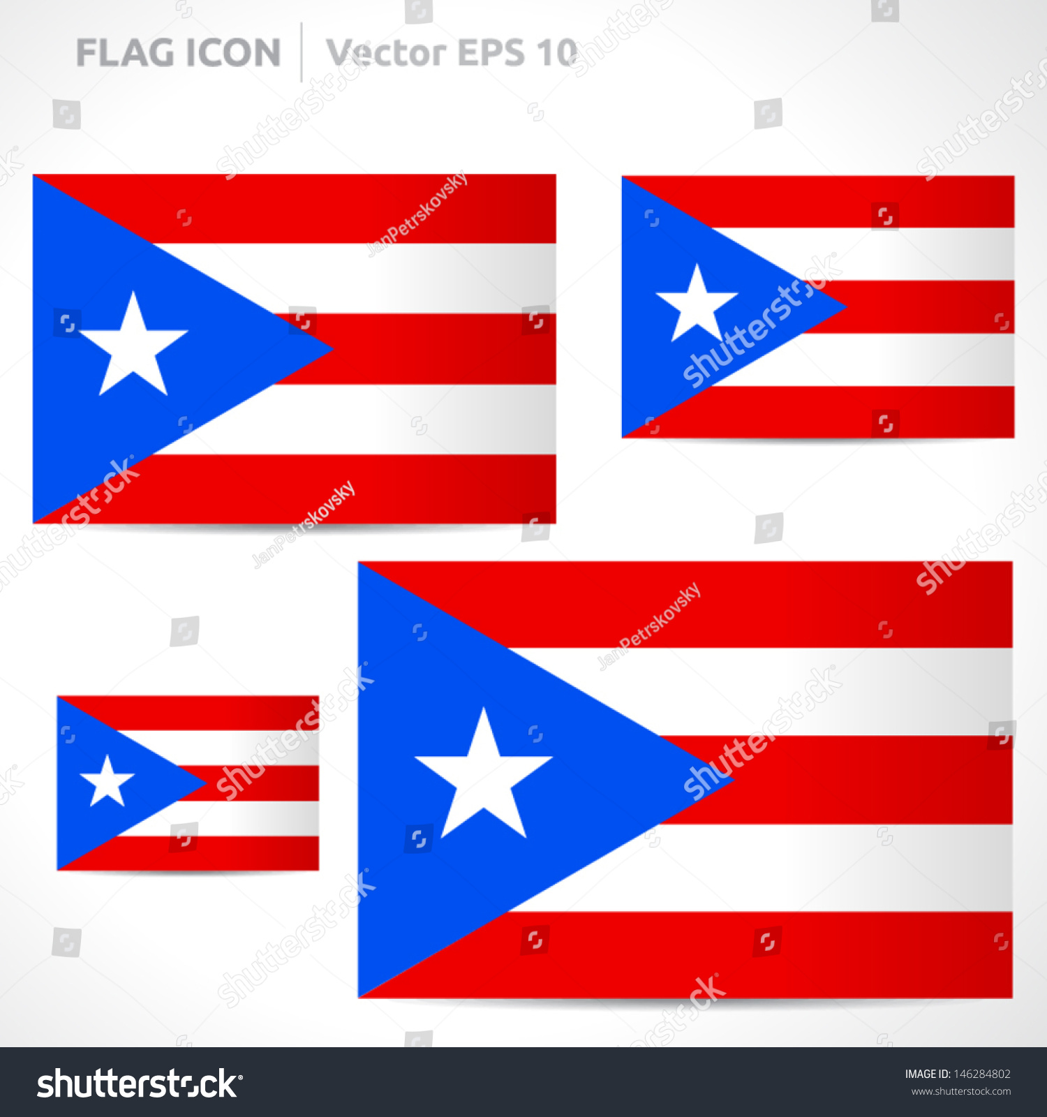 Puerto Rico Flag Template Vector Symbol Stock Vector (Royalty Free ...