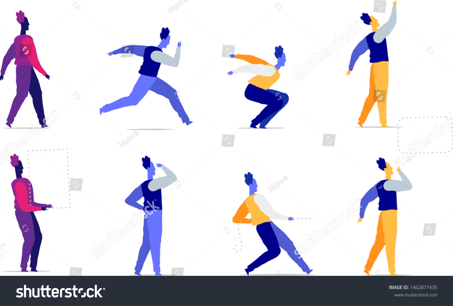 Set Vector Male Characters Different Poses Stock Vector Royalty Free Set Vector Male Characters Different Poses Stock Vector Royalty Free