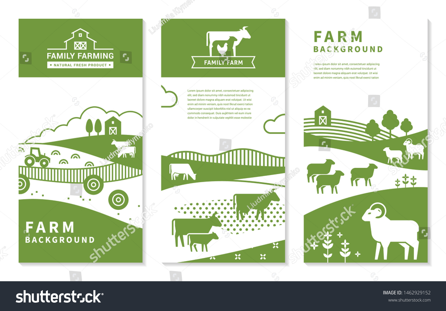 Set Vertical Vector Banners On Rural Stock Vector (Royalty Free ...