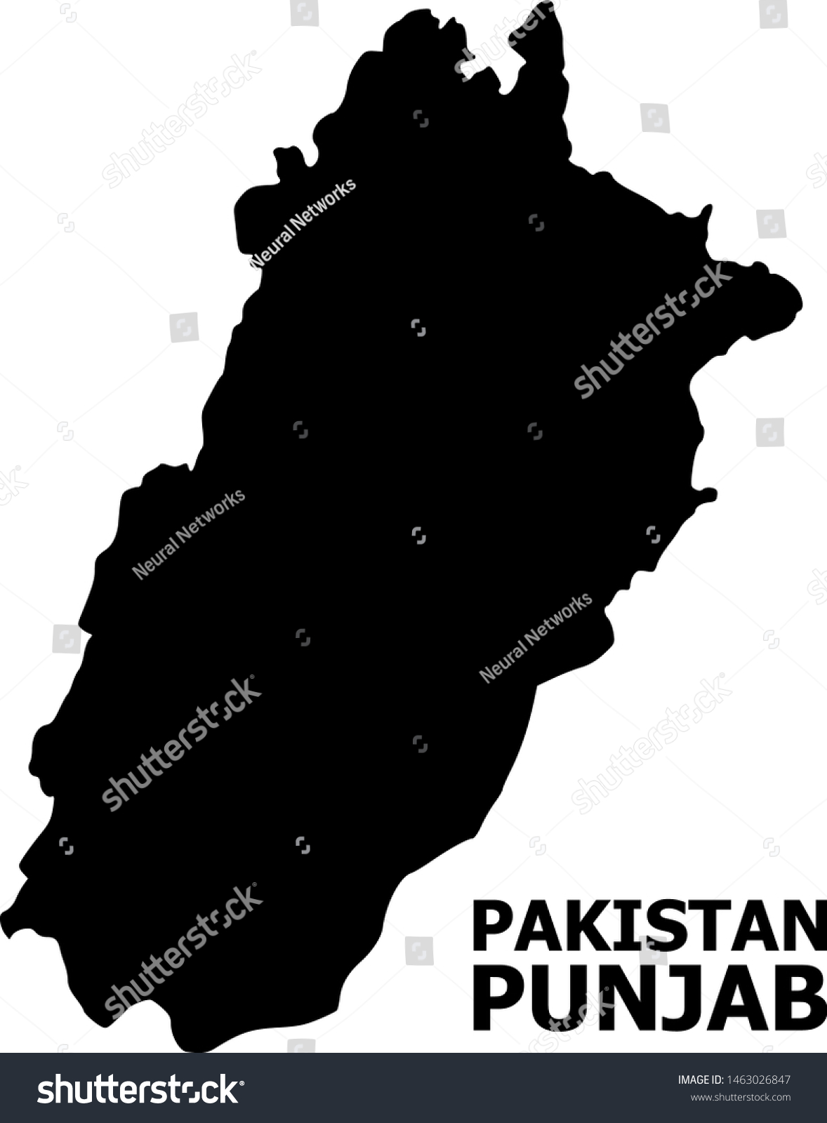 Vector Map Punjab Province Title Map Stock Vector (Royalty Free ...