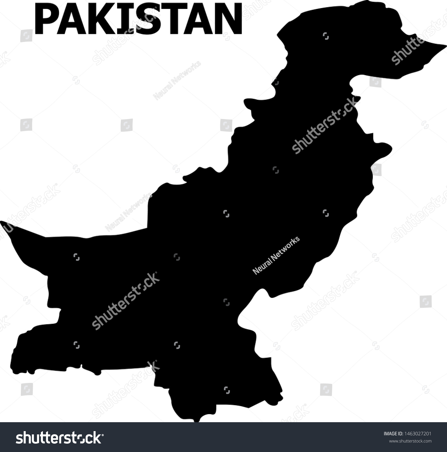 Vector Map Pakistan Name Map Pakistan Stock Vector (Royalty Free ...