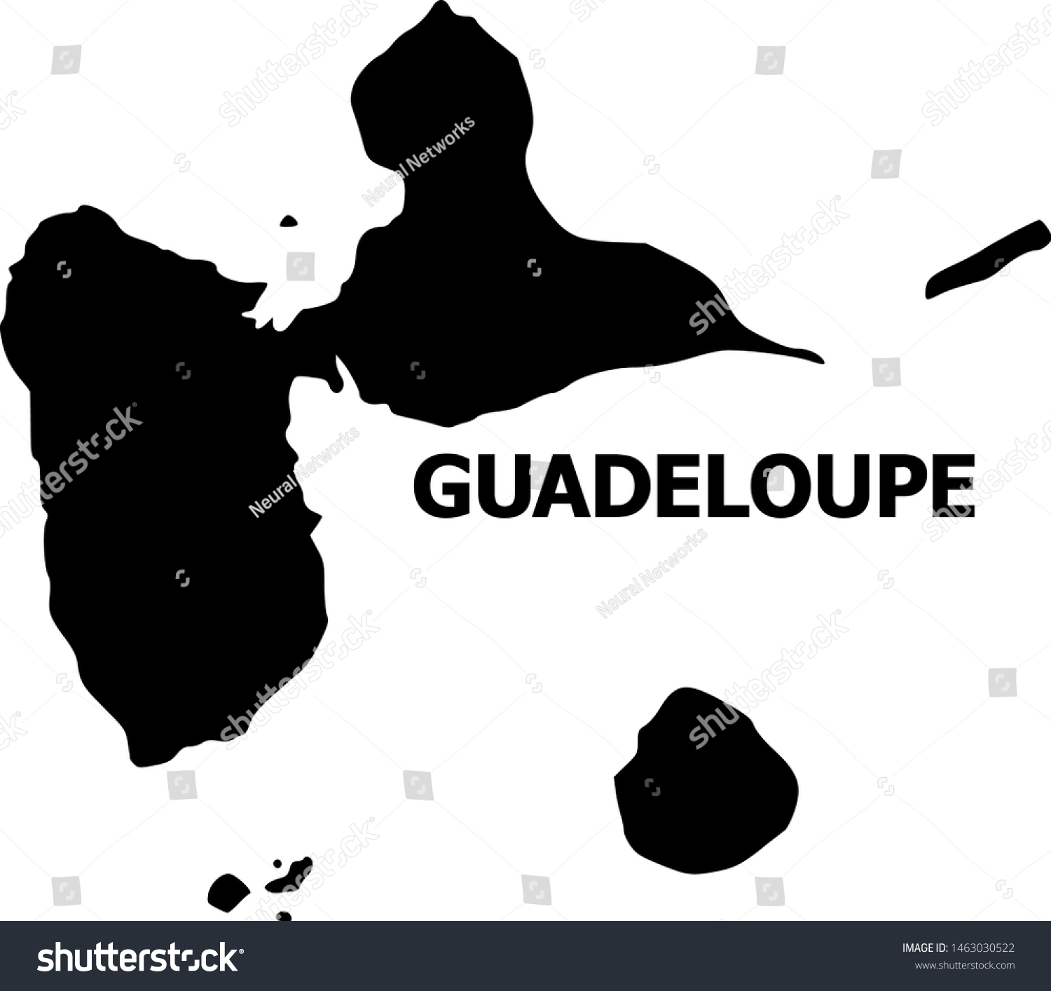 Vector Map Guadeloupe Title Map Guadeloupe Stock Vector (Royalty Free ...