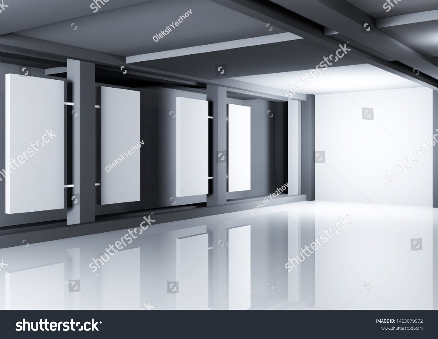 Showroom Interior Architectural Background Blank Room Stock ...