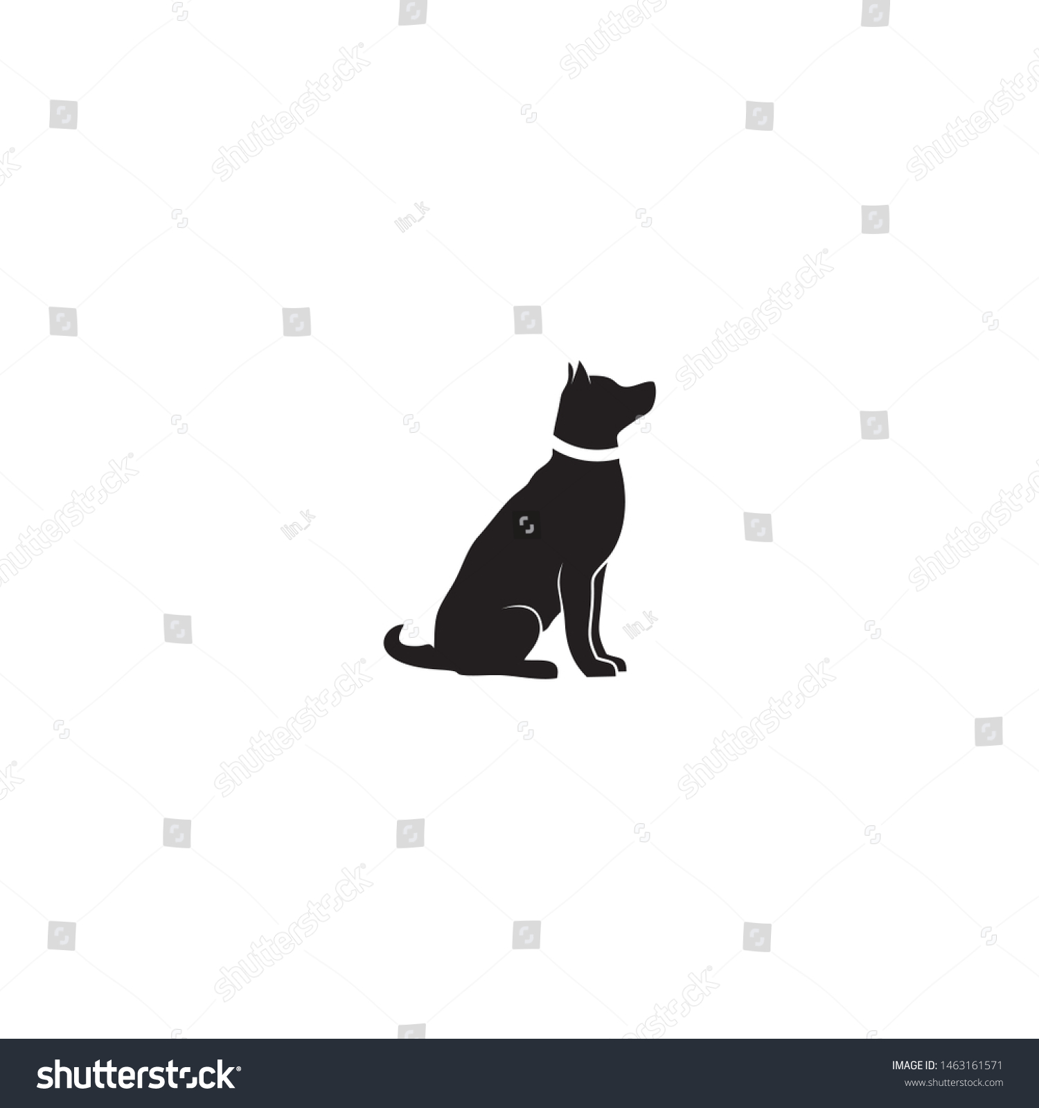 Black White Dog Silhouette Vector Stock Vector (Royalty Free ...