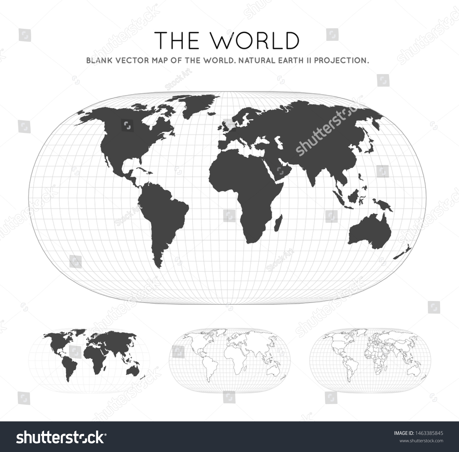 Map World Natural Earth Ii Projection Stock Vector (Royalty Free ...