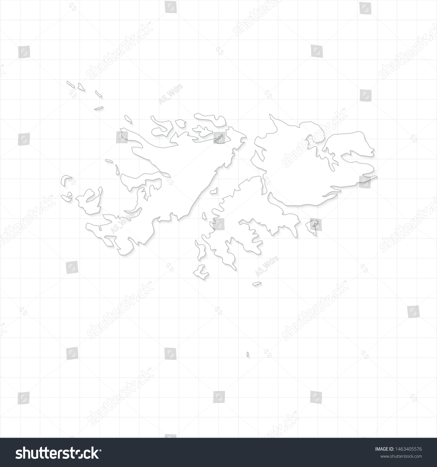 White Falkland Islands Map Grid Vector Stock Vector (Royalty Free ...