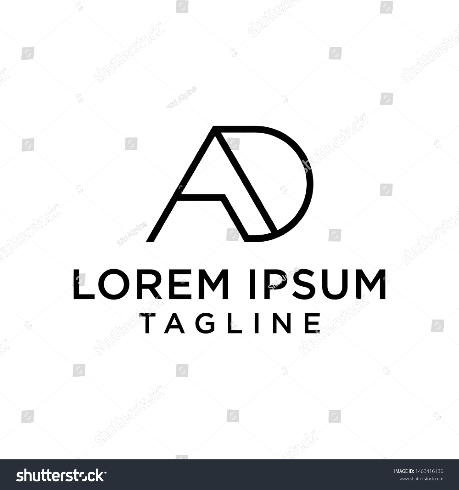 Adda Letters Logo Monogram Design Vector Stock Vector (Royalty Free ...