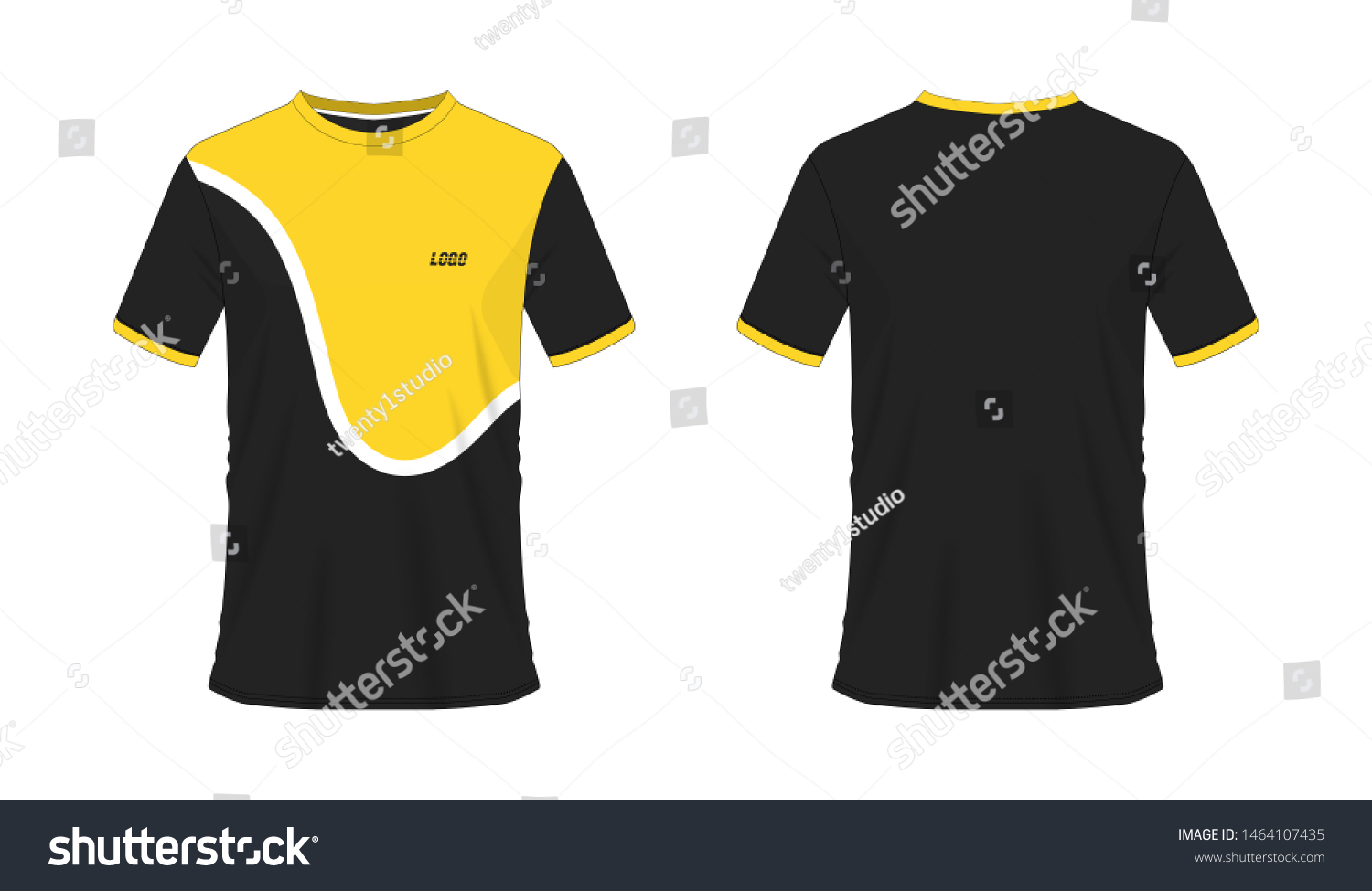 Tshirt Yellow Black Soccer Football Template Stock Vector (Royalty Free ...