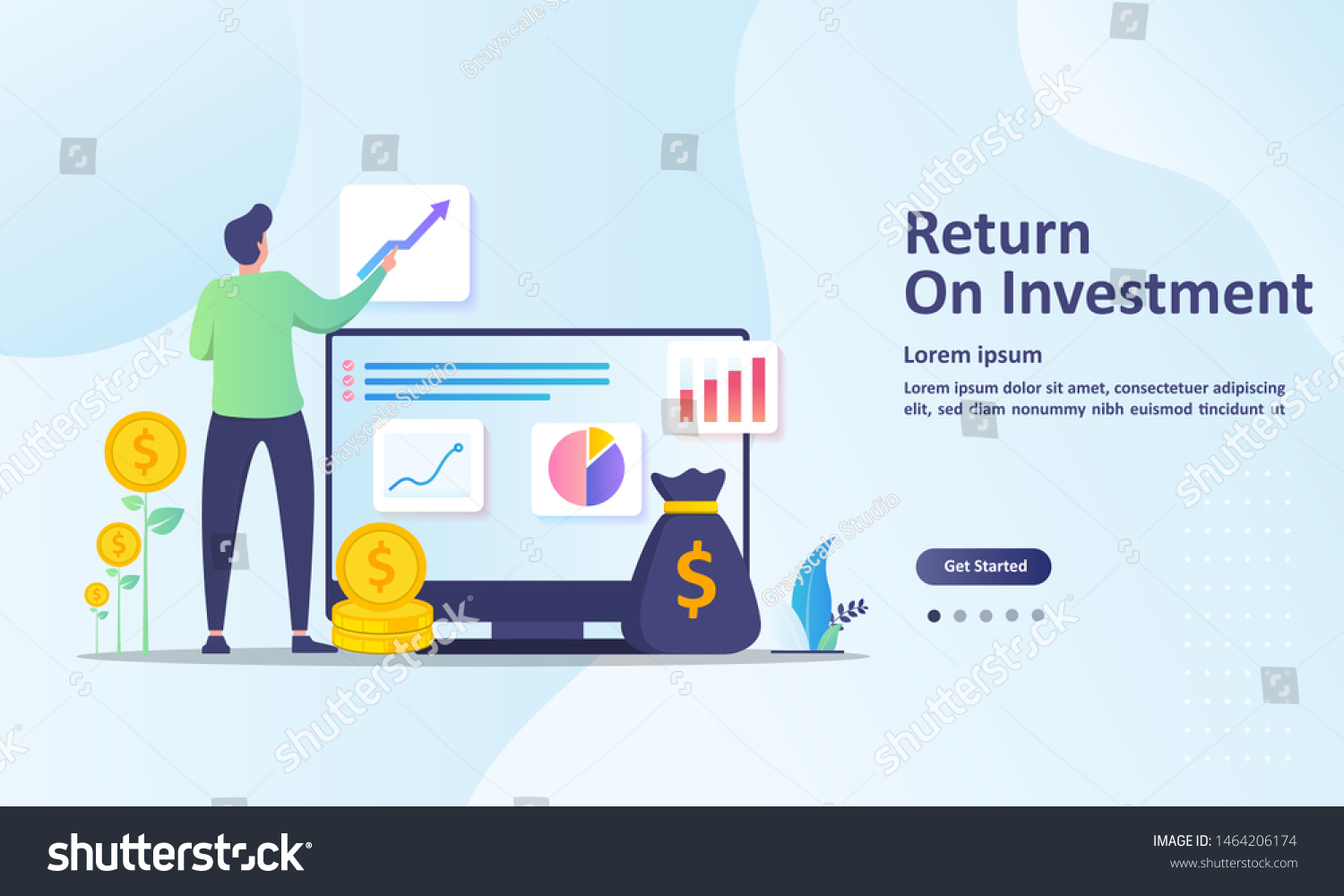 Roi Concept Return On Investment People Stock Vector (Royalty Free ...