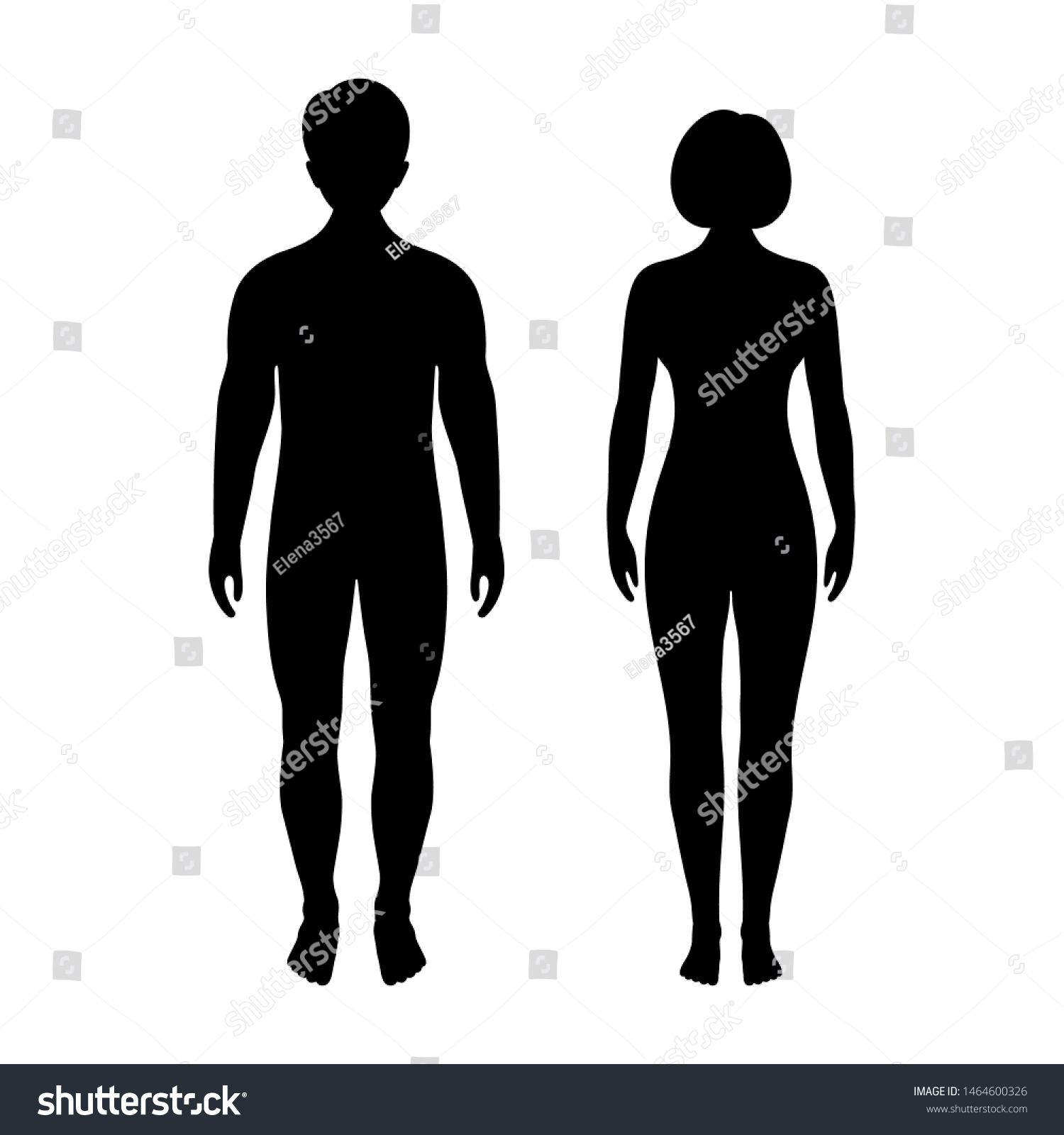 Illustration Man Woman Silhouettes White Background Stock Vector ...