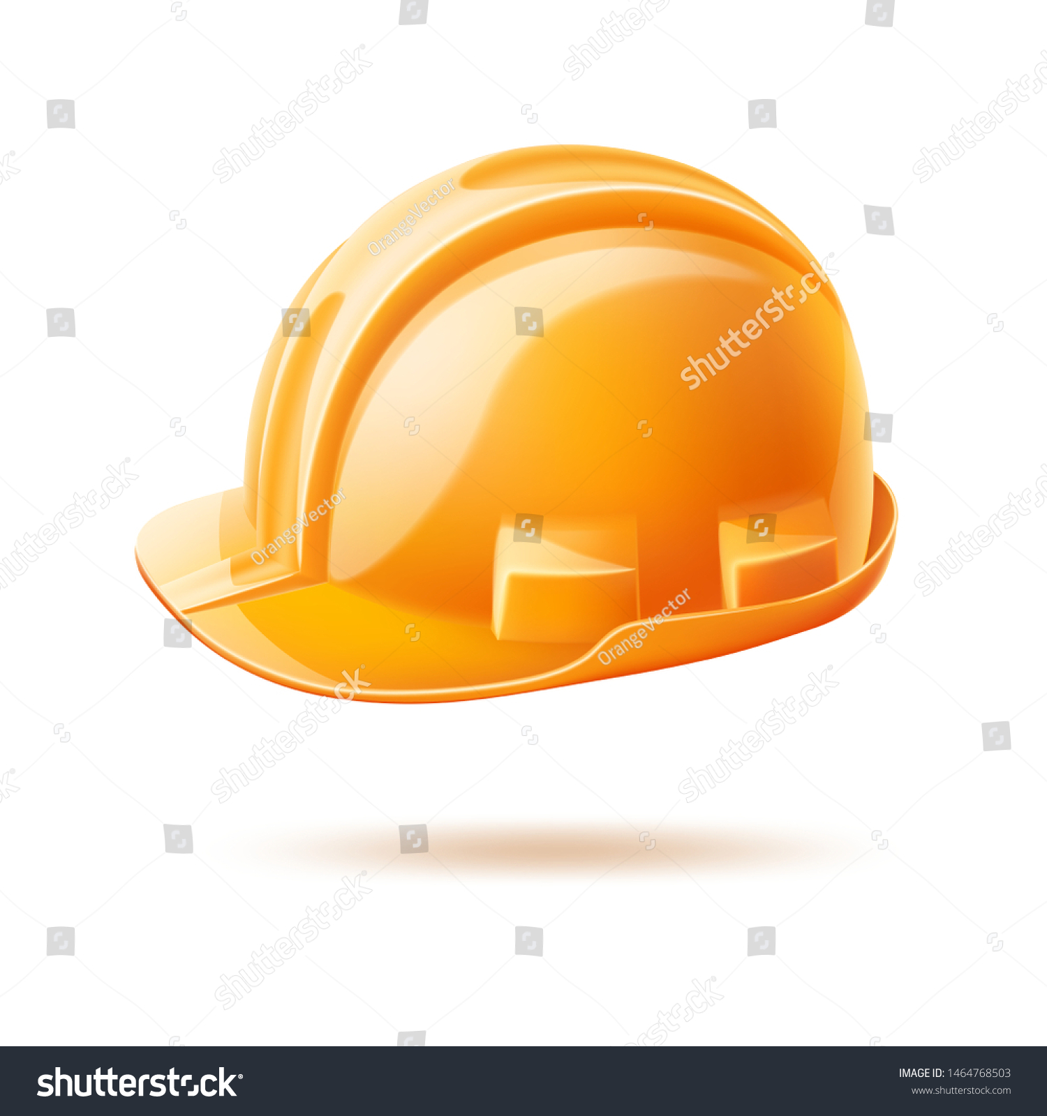 Realistic Yellow Hard Hat 3d Helmet Stock Vector (Royalty Free ...