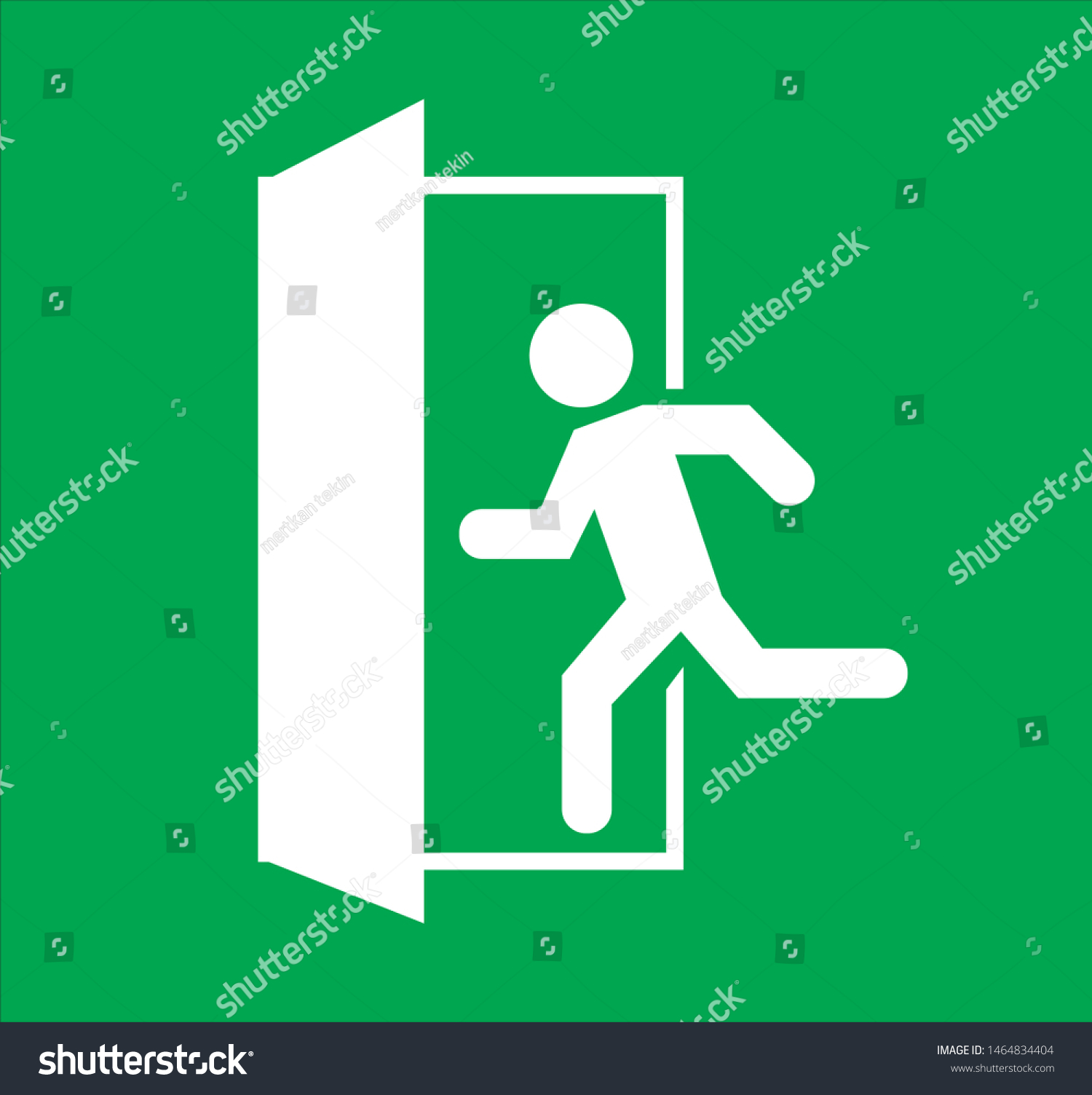 Emergency Exit Sign Green Color Warning Stock Vector (Royalty Free ...