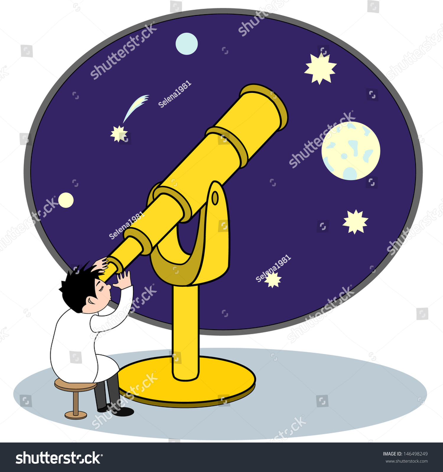 Звездочет с телескопом