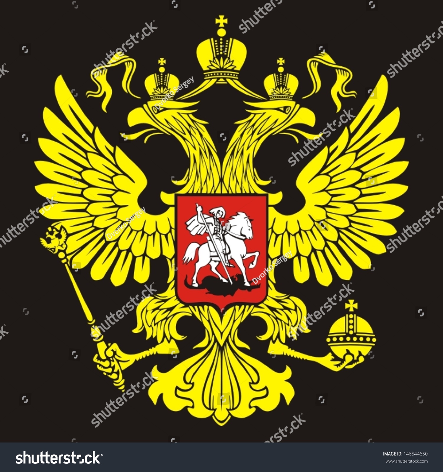 Герб России черный