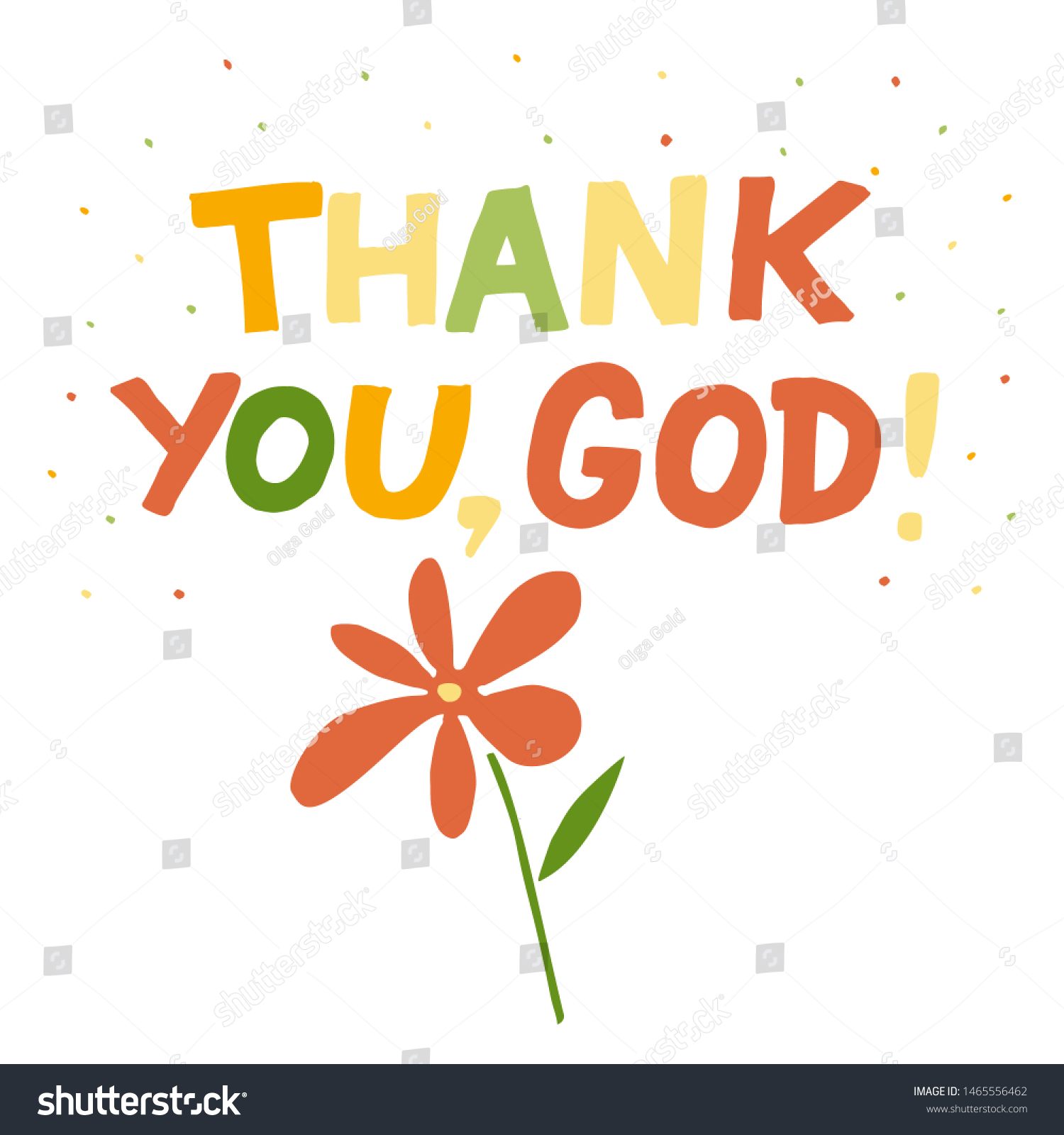 Inscription Thank You God Flower Bible Stock Vector (Royalty Free