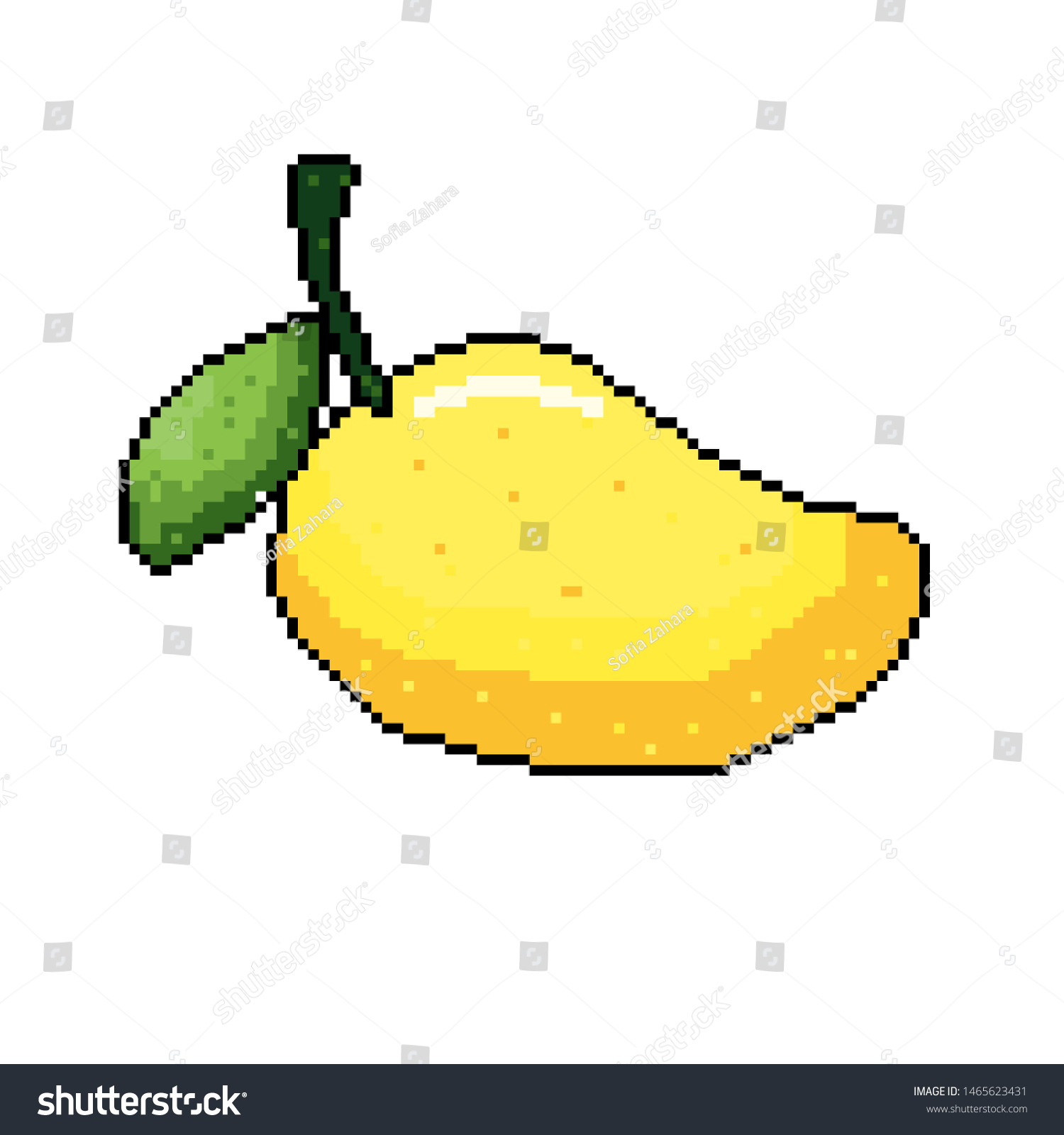 Mango Fruit Illustration Pixel Art Style Stock Vector (Royalty Free ...