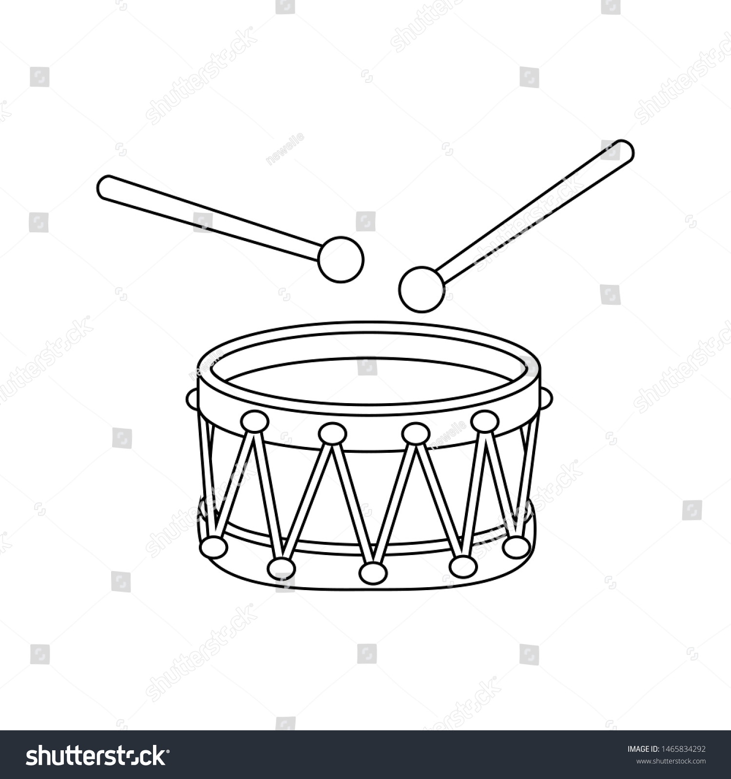 Drum Outline Cartoon Icon Symbol Design Stock Vector (Royalty Free ...