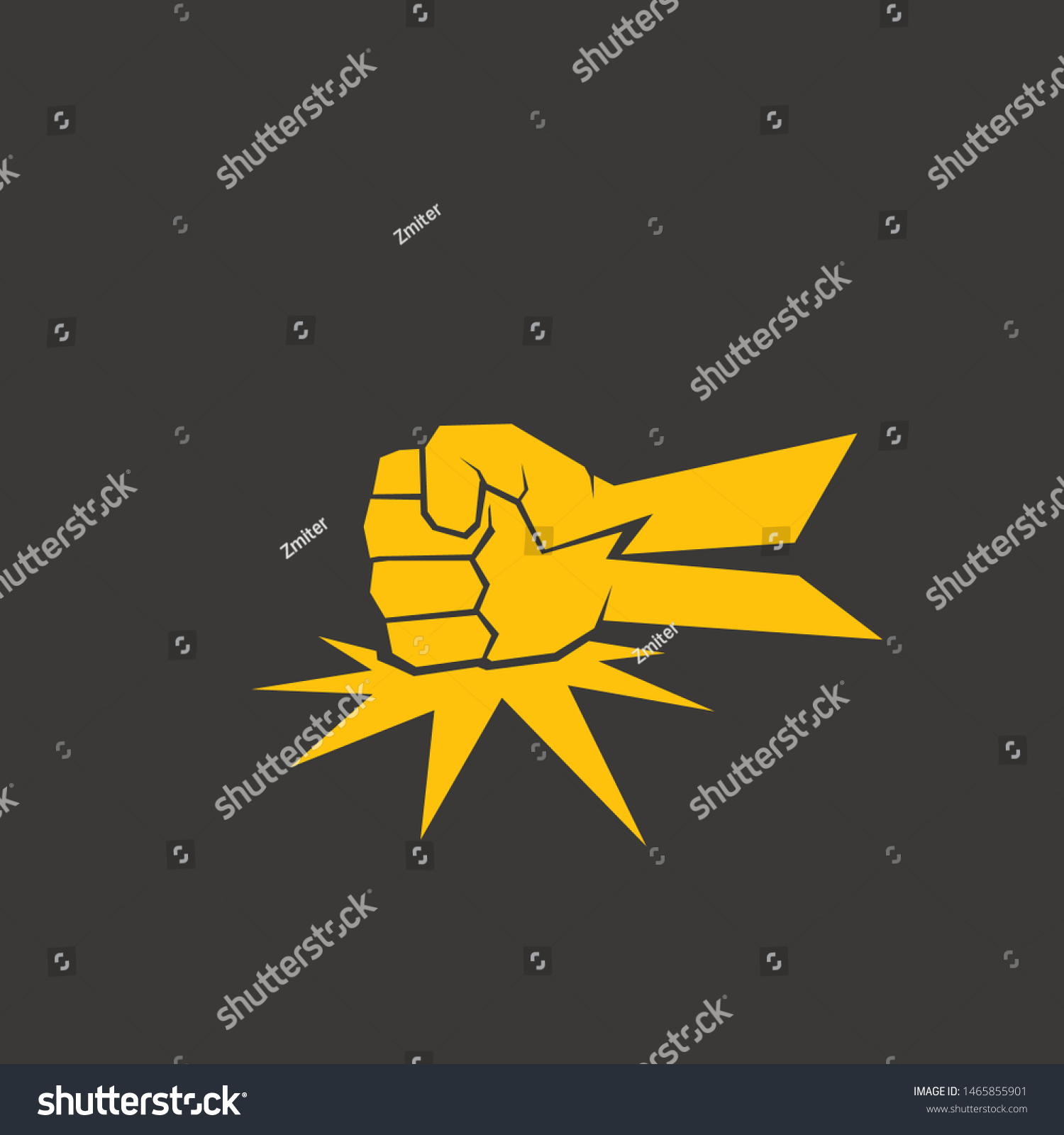 Angry Fist On Table Vector Icon Stock Vector (royalty Free) 1465855901 