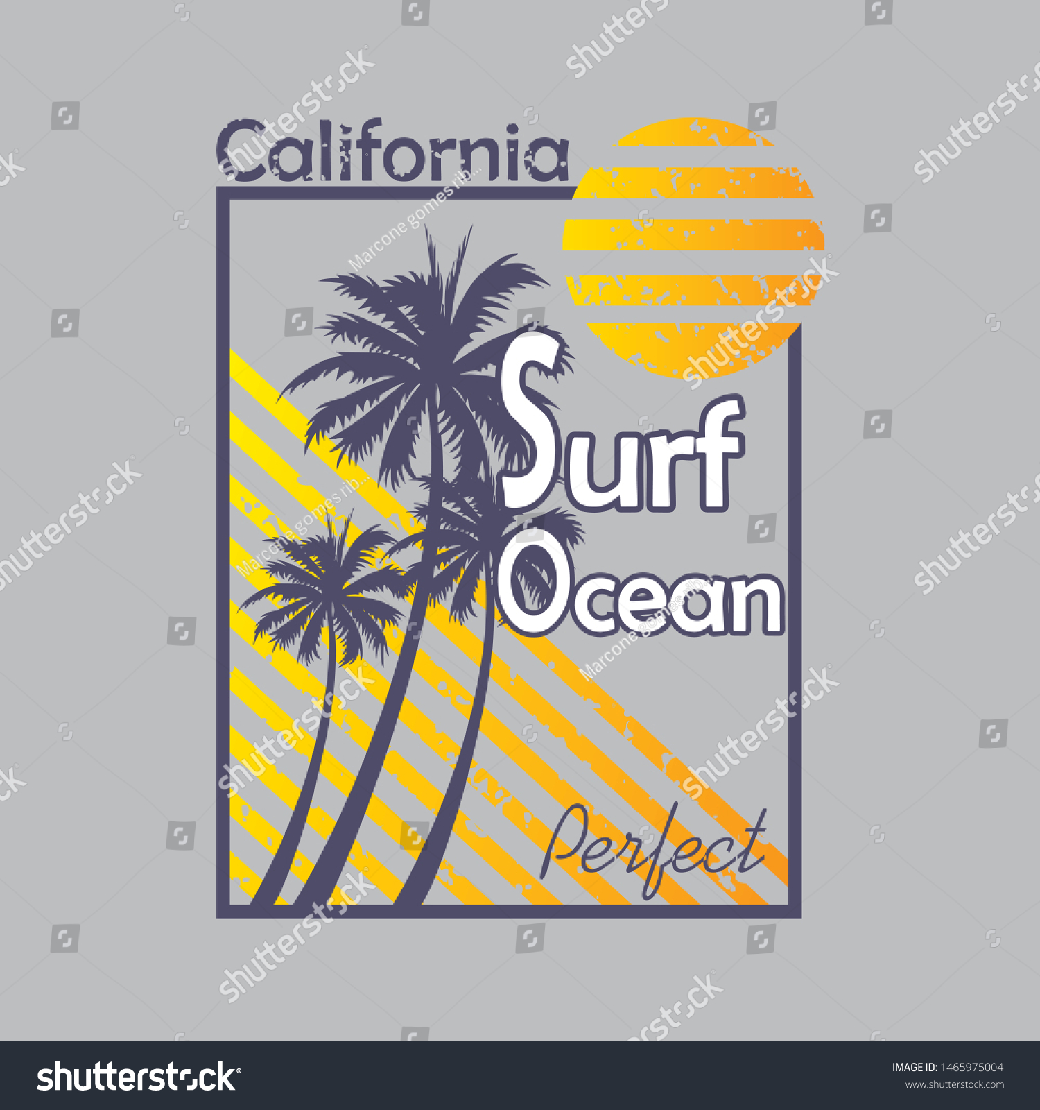 T Shirts Design Print Beach Stock Vector (Royalty Free) 1465975004 ...