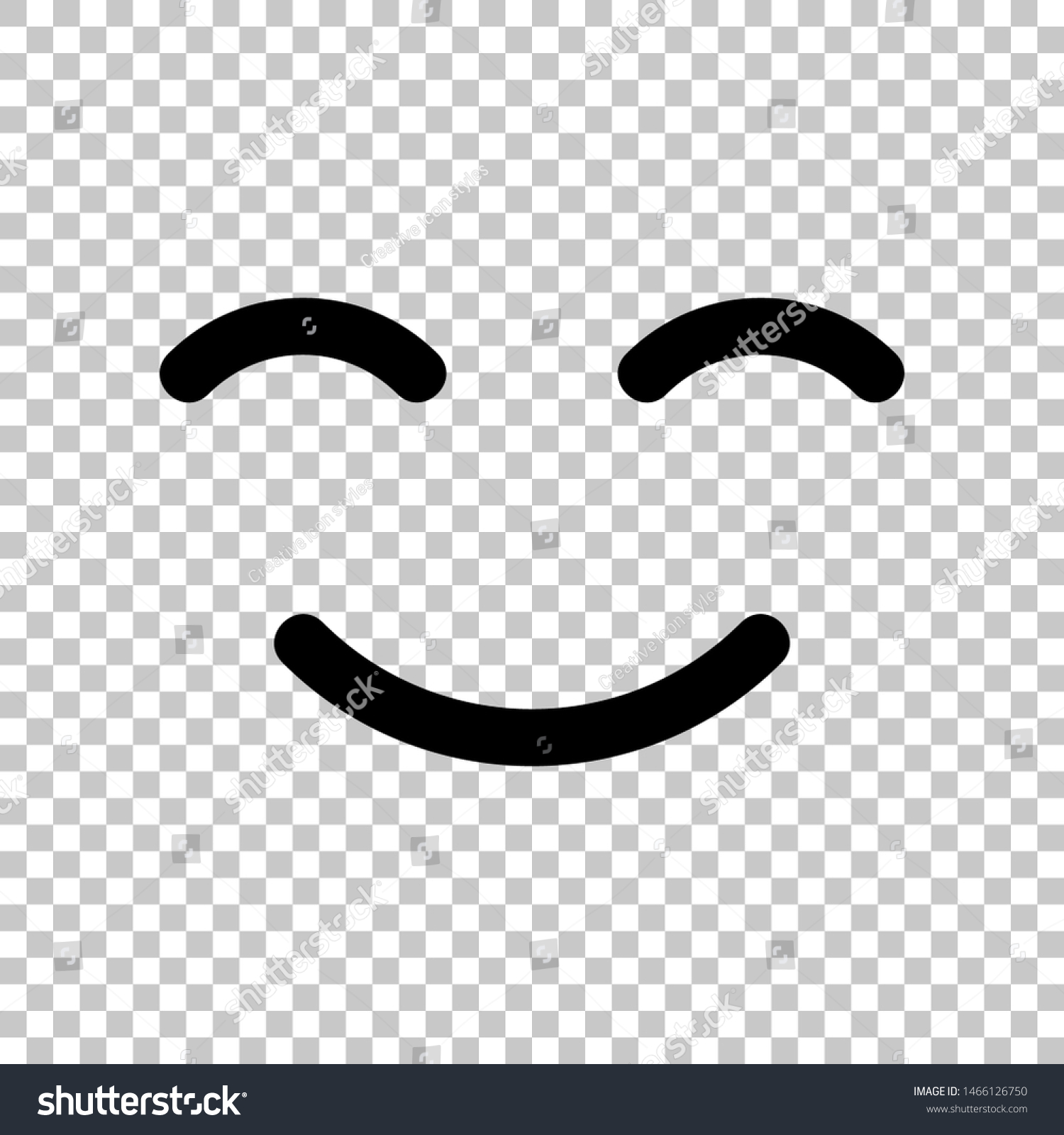 Smile Icon Black Icon On Transparent Stock Vector (Royalty Free ...