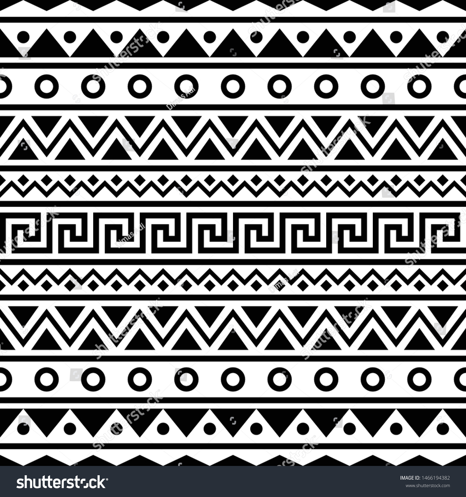 Ikat Aztec Ethnic Seamless Pattern Design Stock Vector (Royalty Free ...