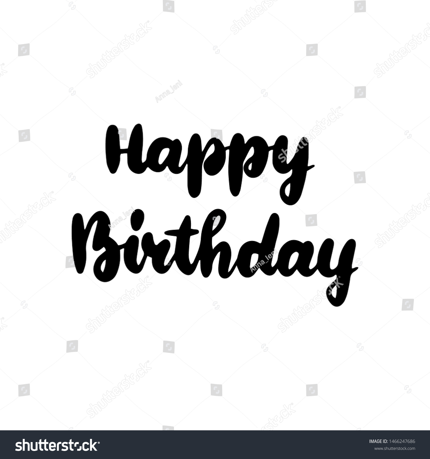 Happy Birthday Lettering Vector Illustration Calligraphy Stock Vector ...