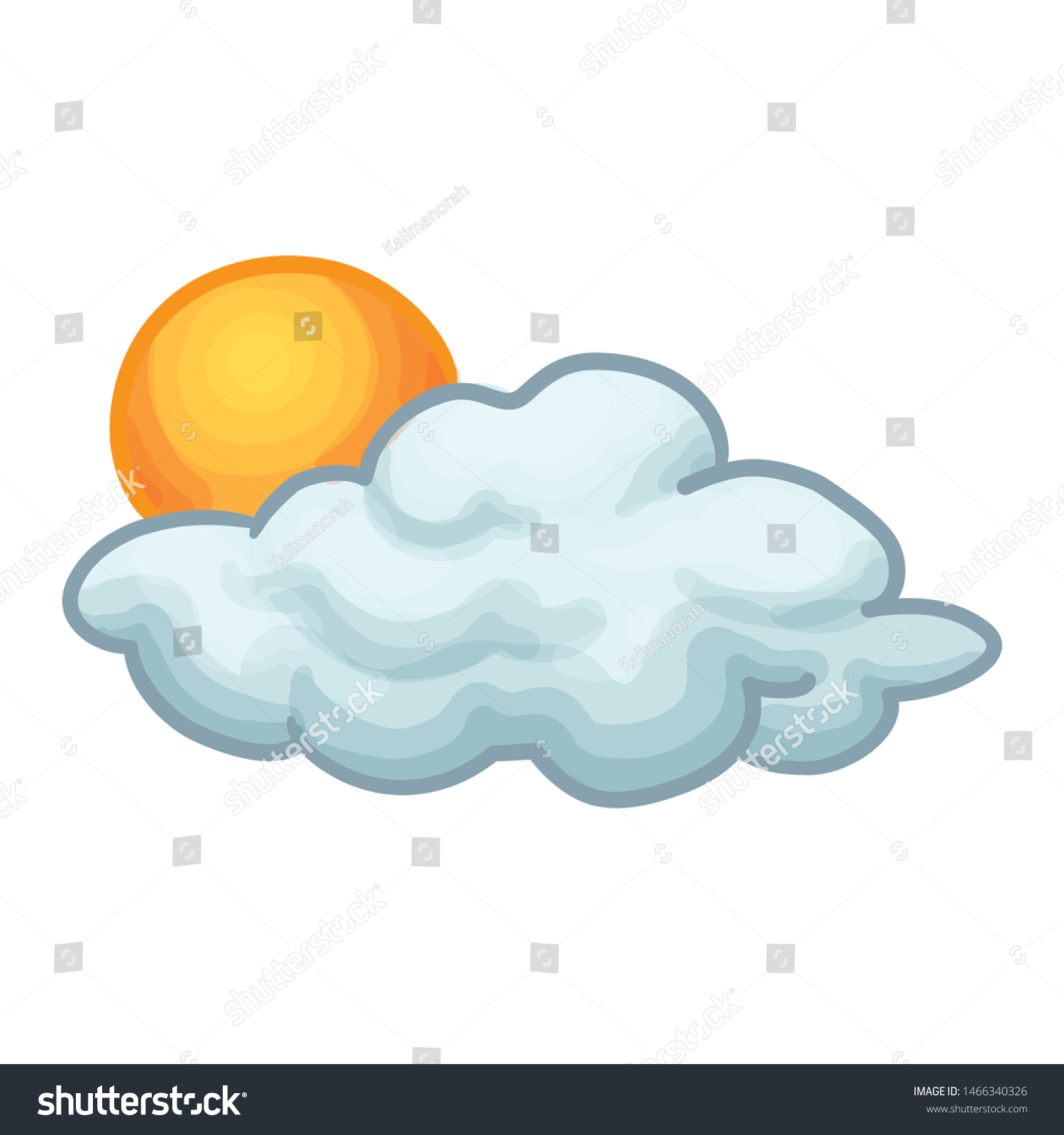 Drawing Sunny Weather Vector Illustration Stock Vector (Royalty Free ...