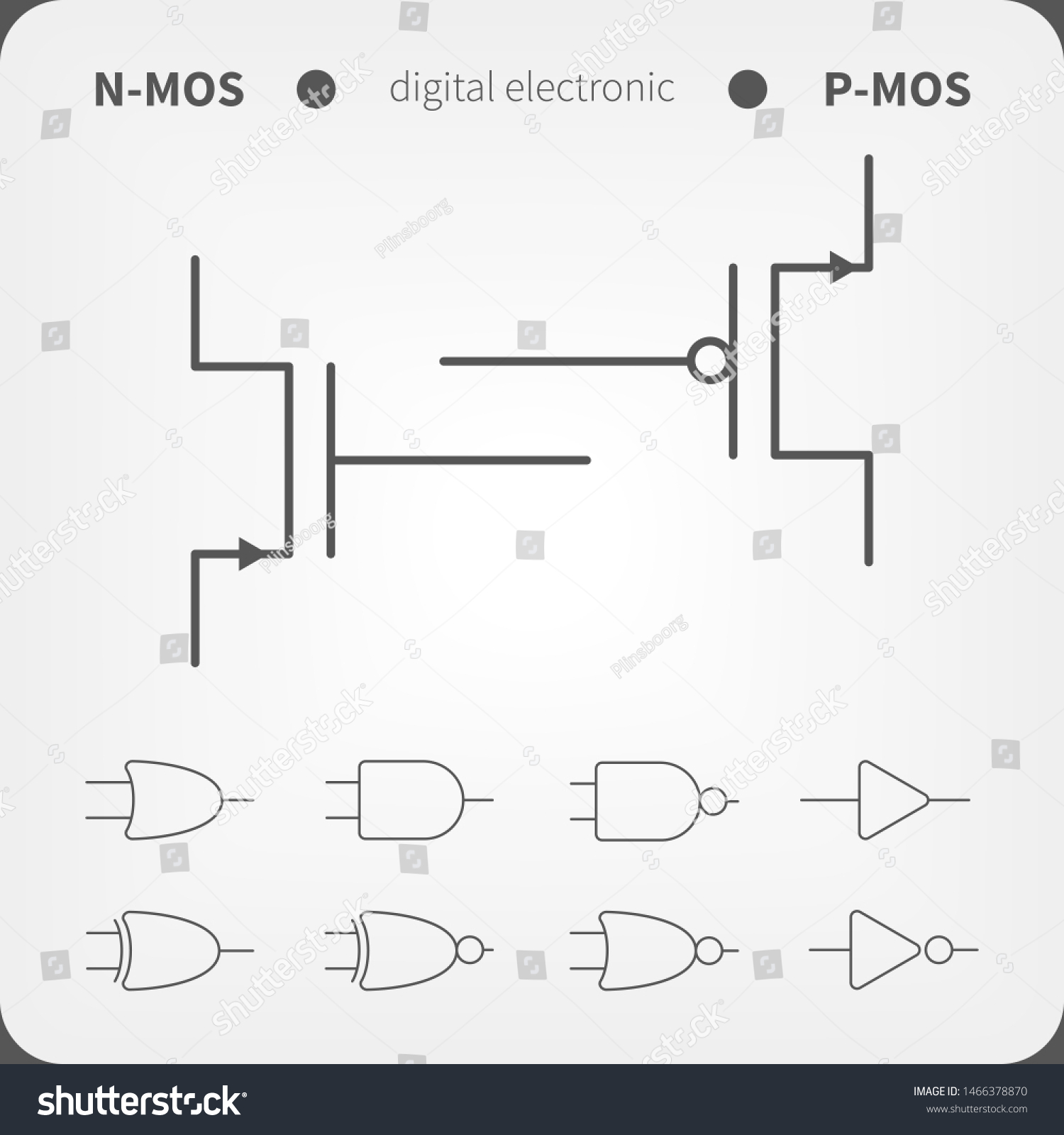 Symbols Building Blocks Logic Gates Nmos Stock Vector (Royalty Free ...