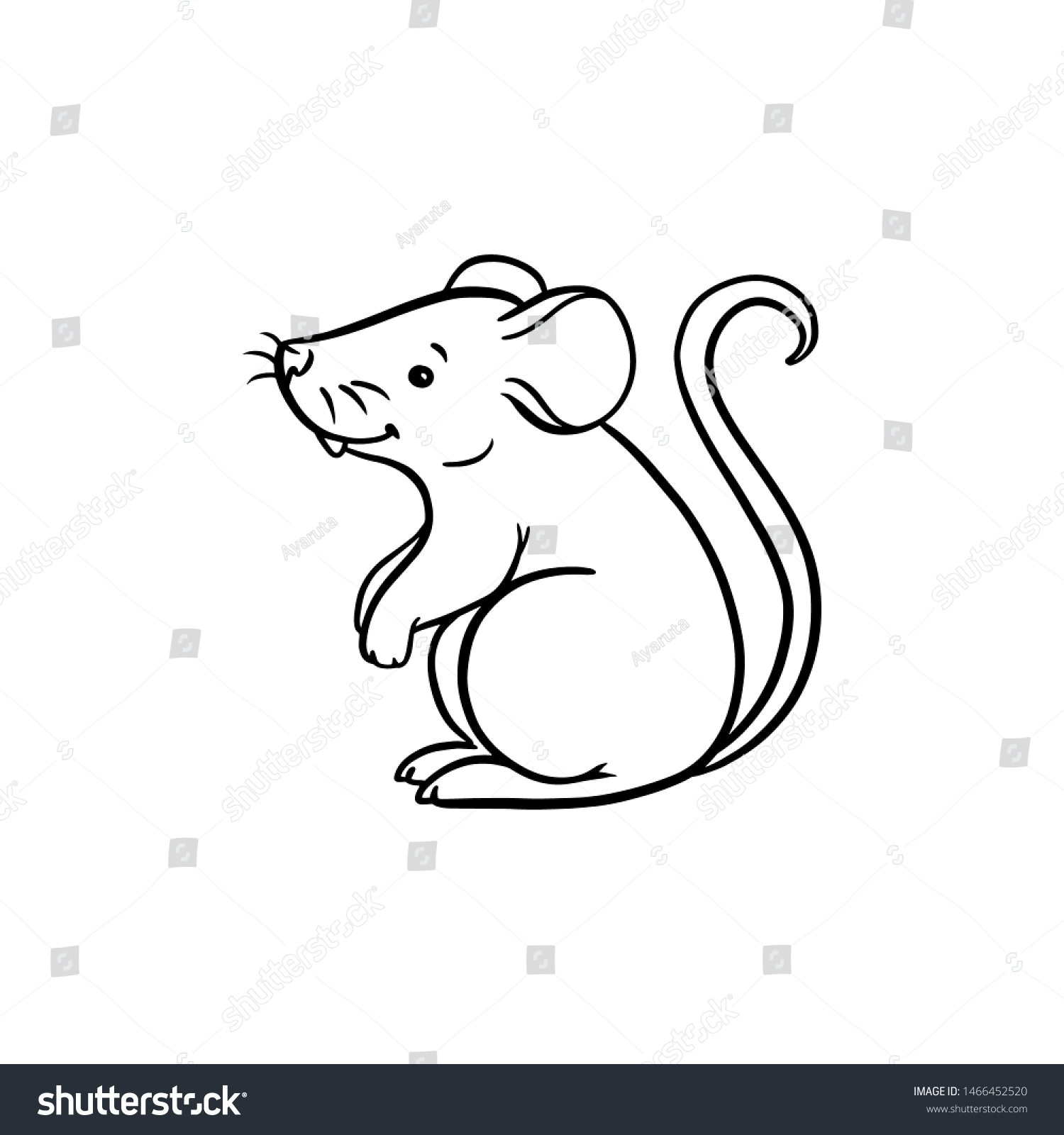 Vector Mouse Animal Outline Illustration Christmas Stock Vector ...