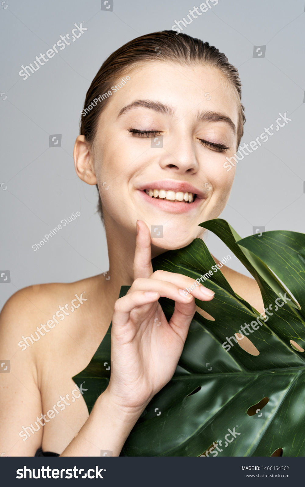 Cheerful Beautiful Woman Naked Shoulders Health Stock Photo Shutterstock