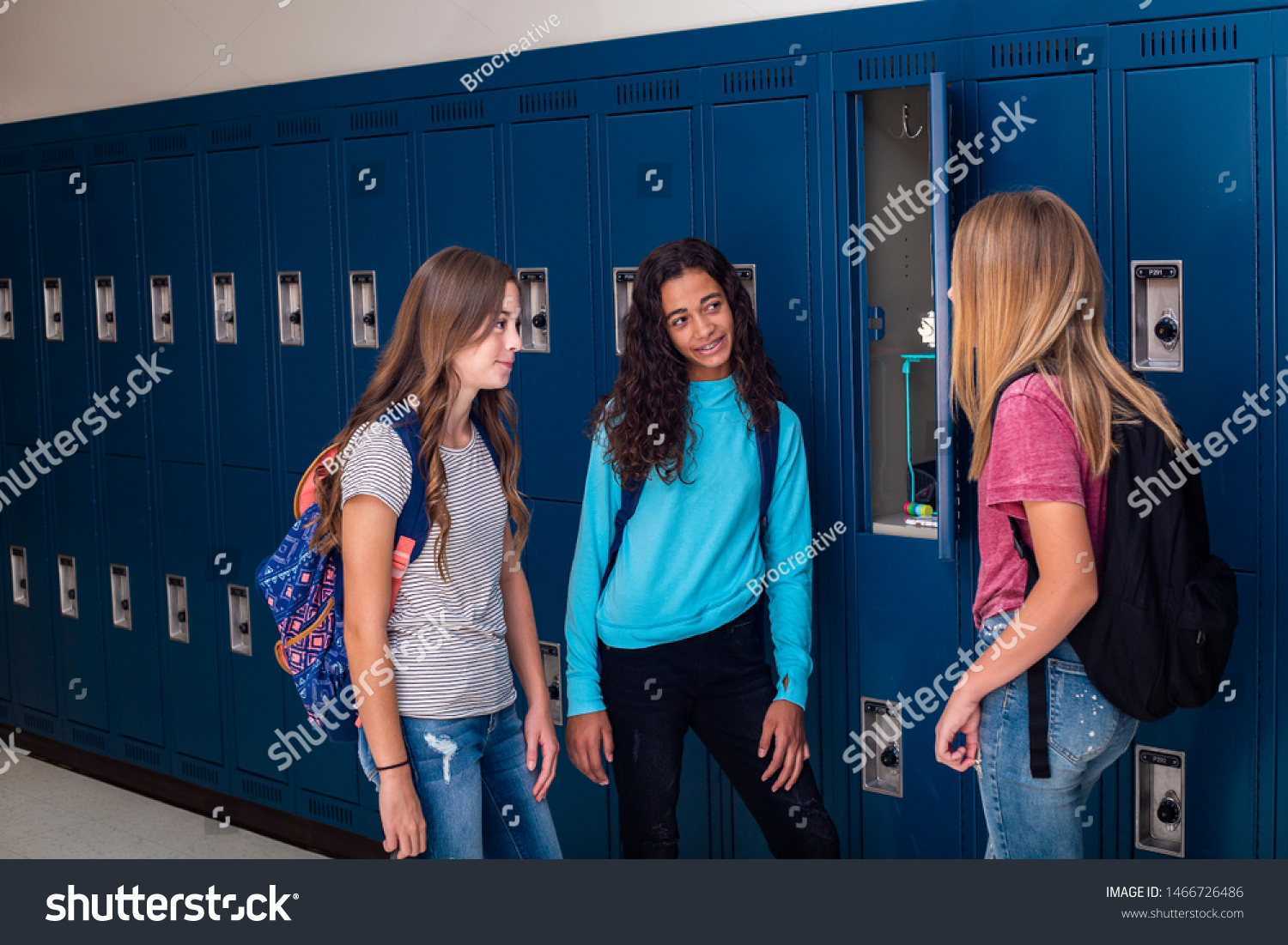 Candid Photo Three Junior High School Stock Photo 1466726486 | Shutterstock