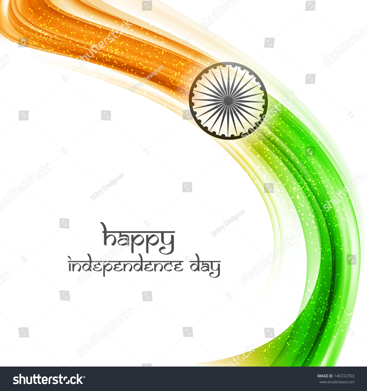 Indian Flag Theme Background Tricolor Wave Stock Vector (Royalty Free ...