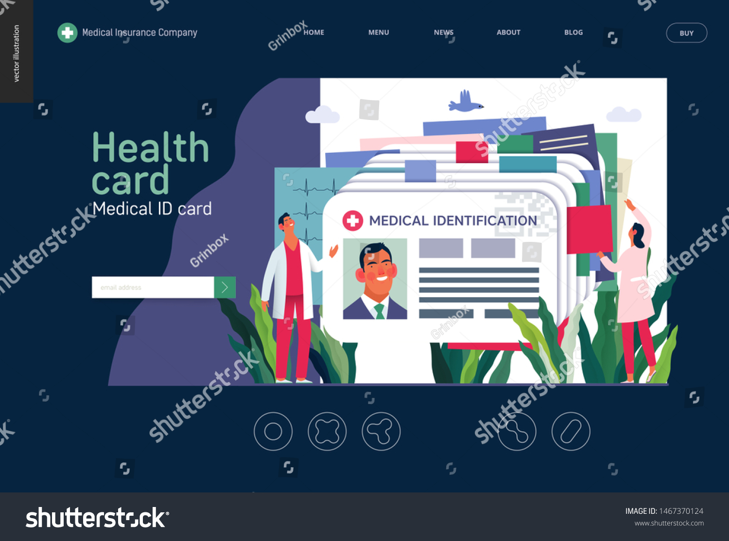 Medical Insurance Template Medical Id Card Stock Vector (Royalty Free