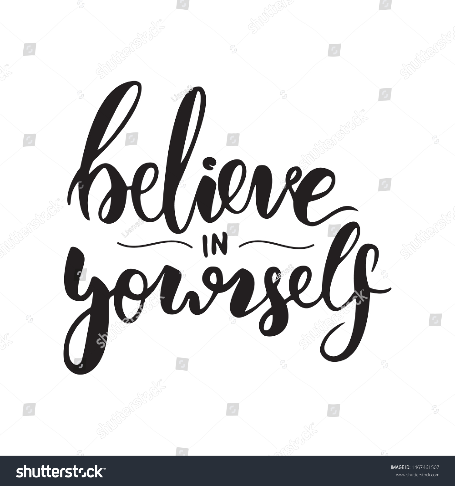 Handwritten Motivational Text Believe Yourself On Stock Vector (Royalty ...