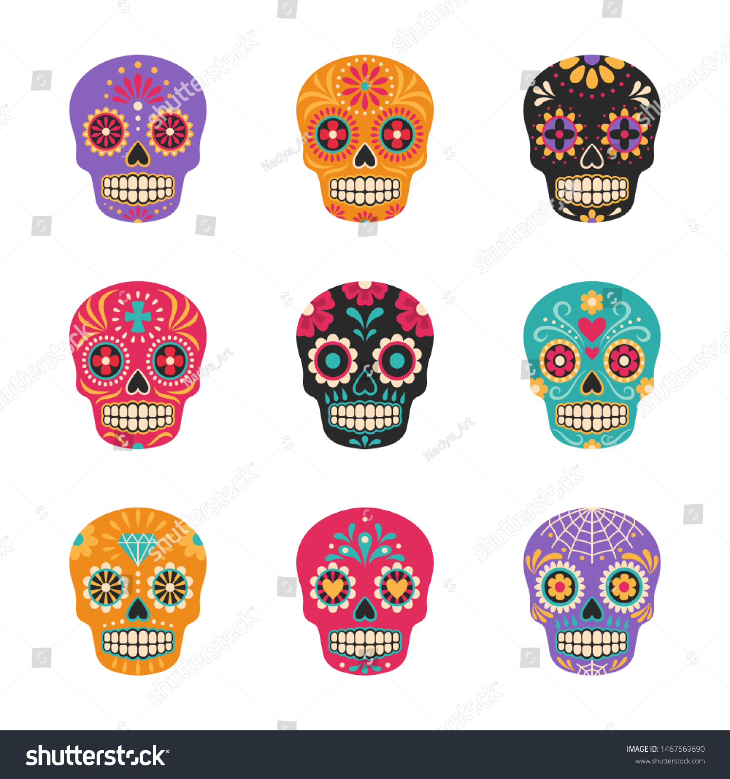 Dia De Los Muertos Vector Collection Stock Vector (Royalty Free ...