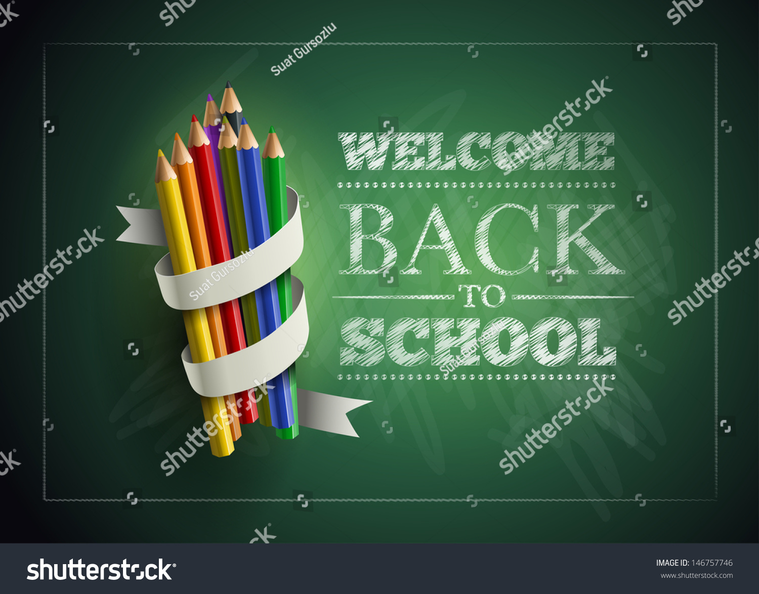 Welcome Back School Vector Illustration Elements Stock Vector (Royalty ...