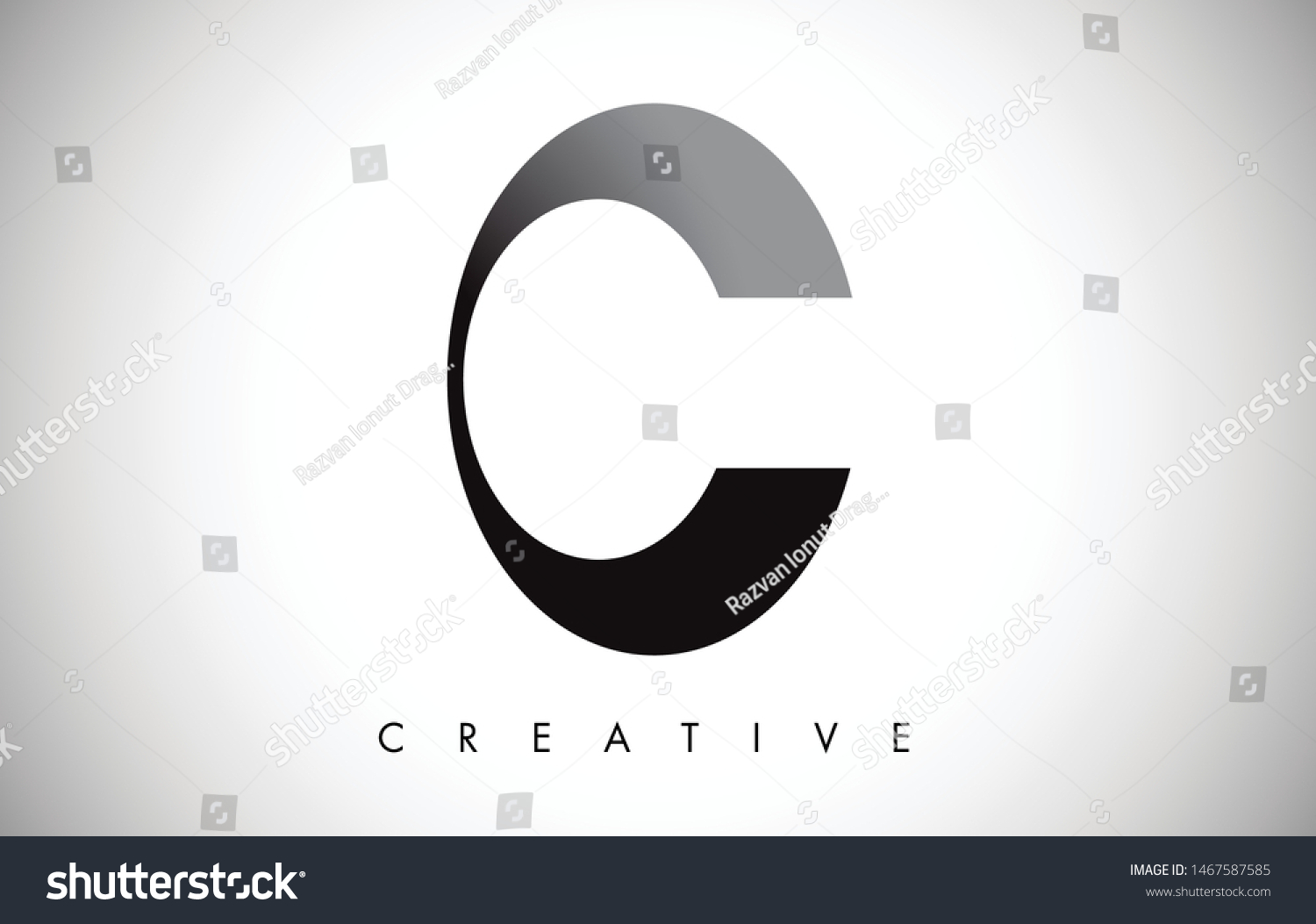 C Letter Modern Stroke Trendy Design Stock Vector (royalty Free 