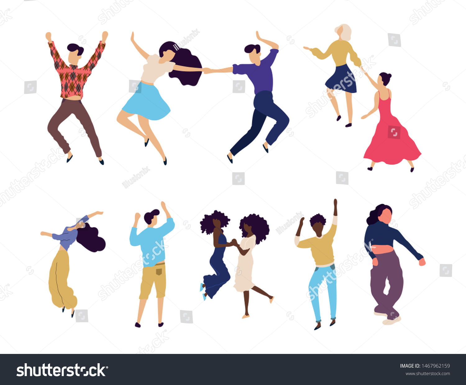 Crowd Young People Dancing Club Big Stock Vector (Royalty Free ...