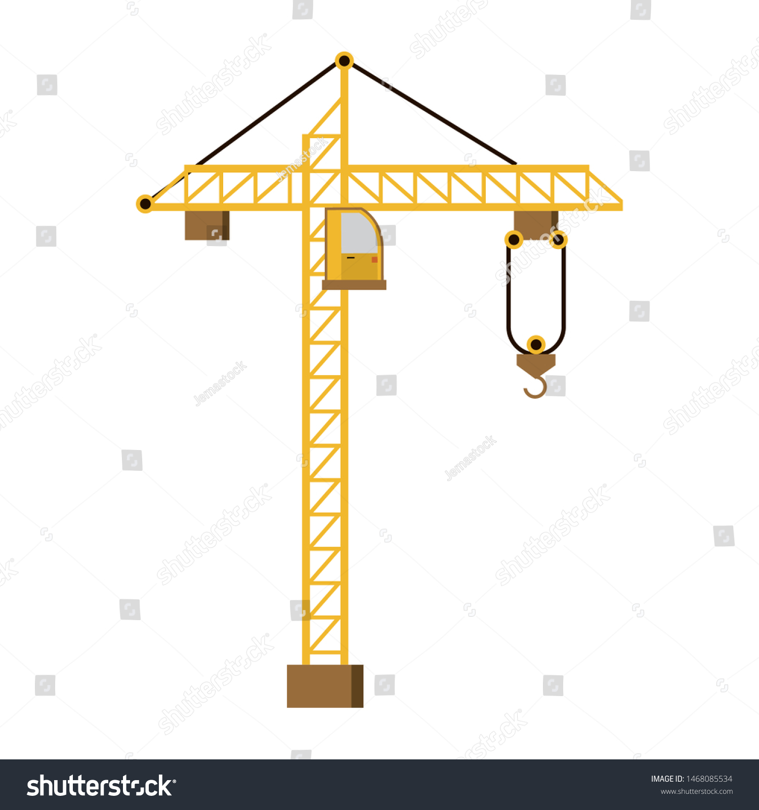 Construction Architectural Engineering Work Heavy Crane Stock Vector ...