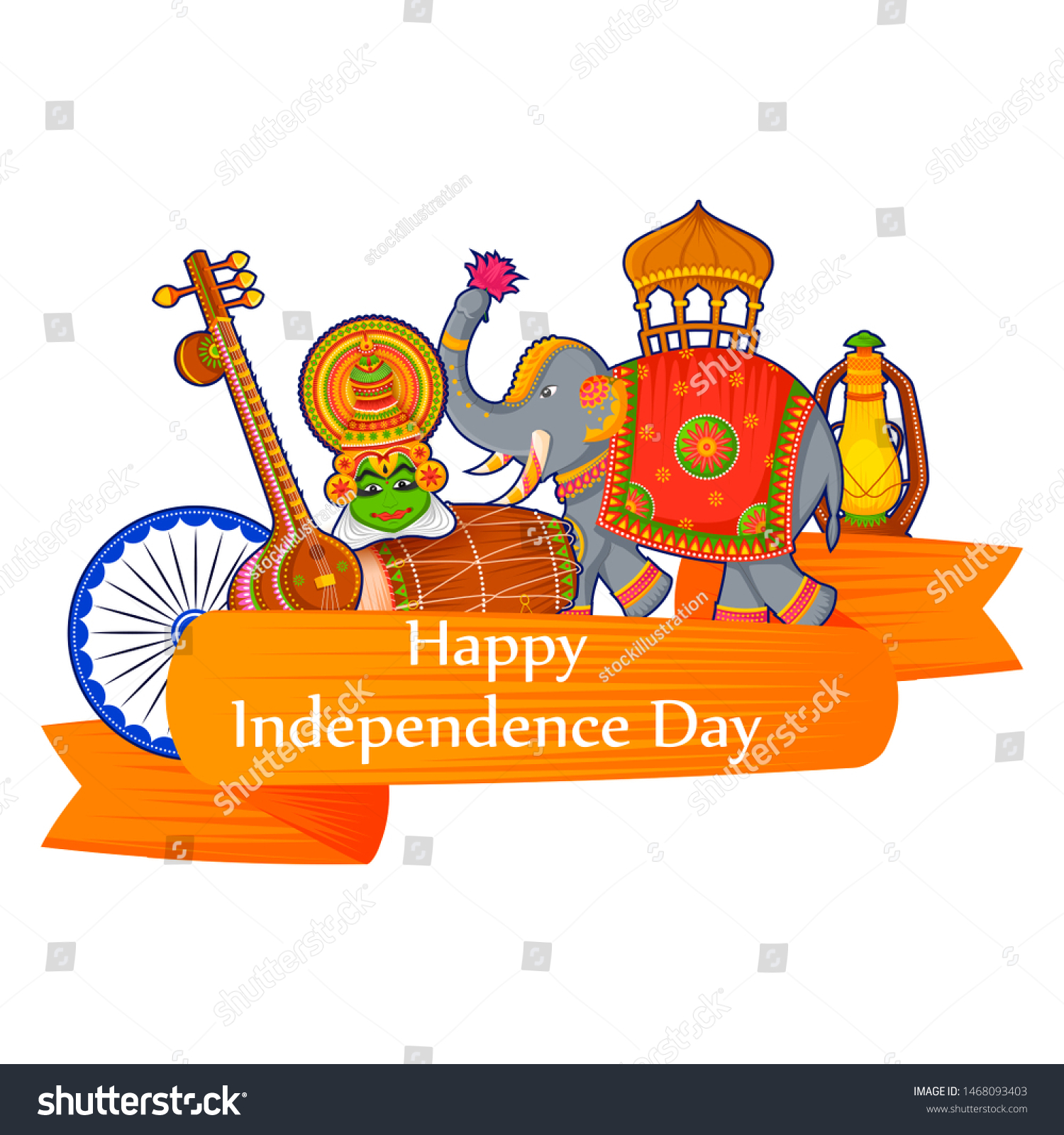 15th August Independence Day India Tricolor Stock Vector (Royalty Free ...