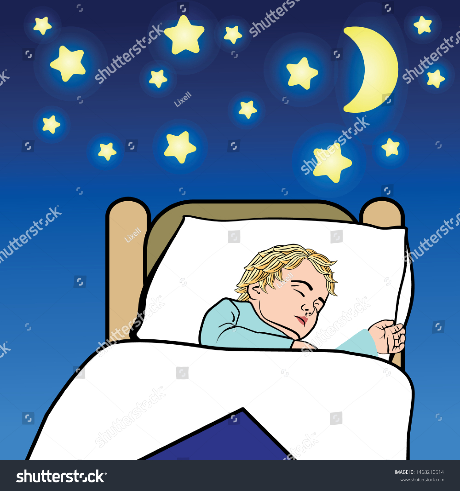 Vector Illustration Cartoon Baby Sleeping On Stock Vector (Royalty Free