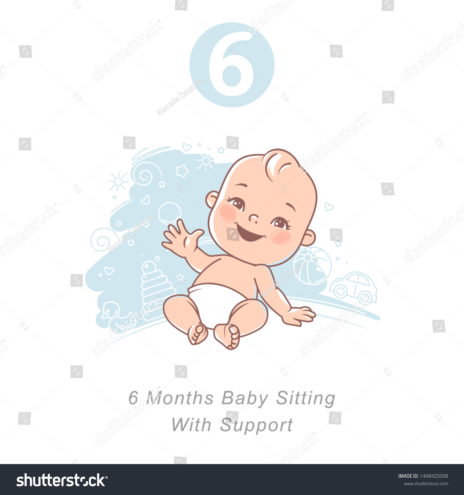 Little Baby Six Month Baby Development Stock Vector (Royalty Free ...