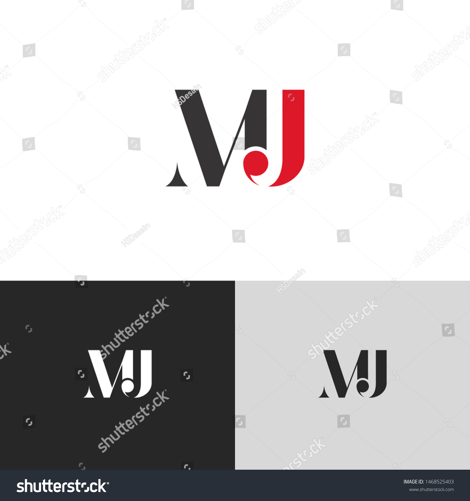 Initial Letter Mj Uppercase Modern Logo Stock Vector (Royalty Free ...