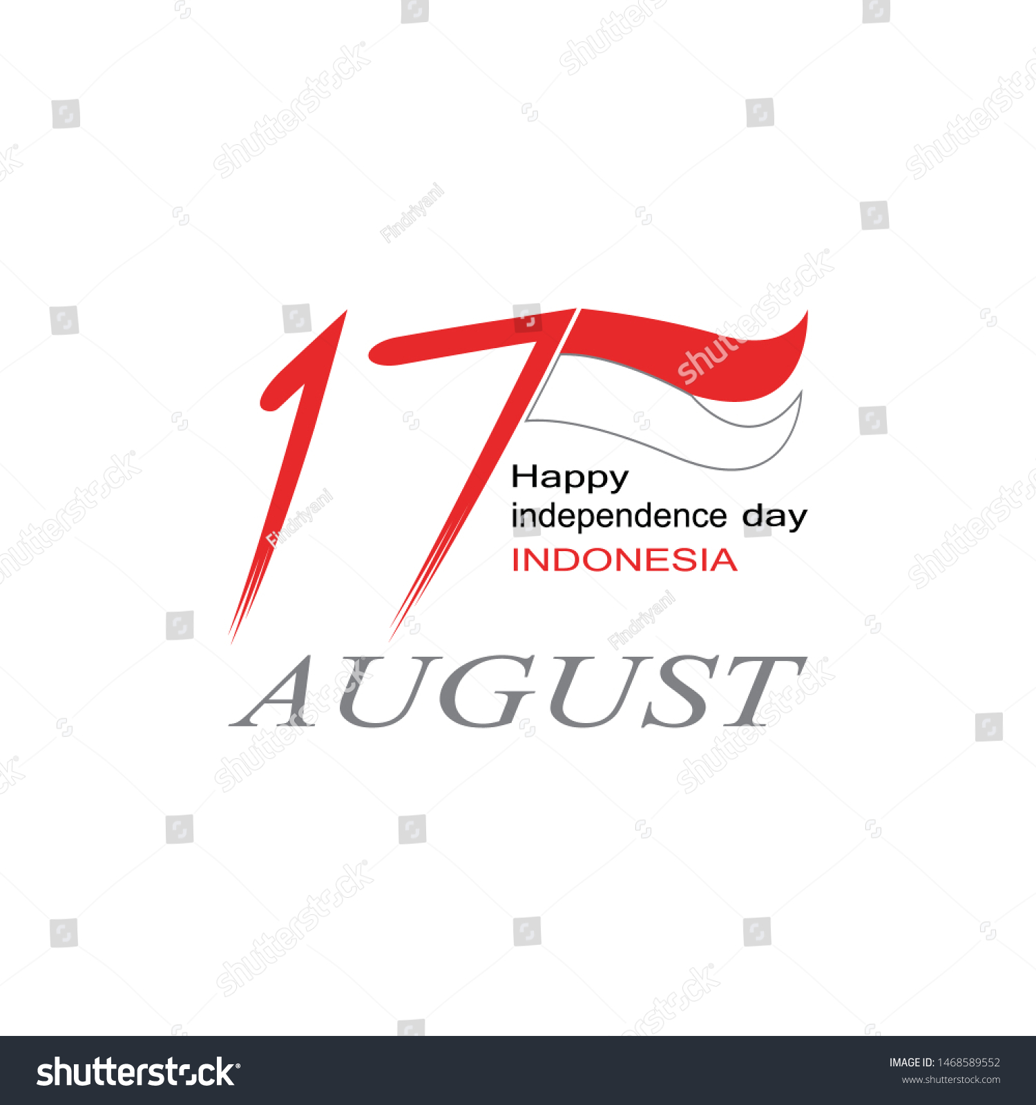 Happy Independence Day Indonesia Logo Vector Stock Vector (Royalty Free ...