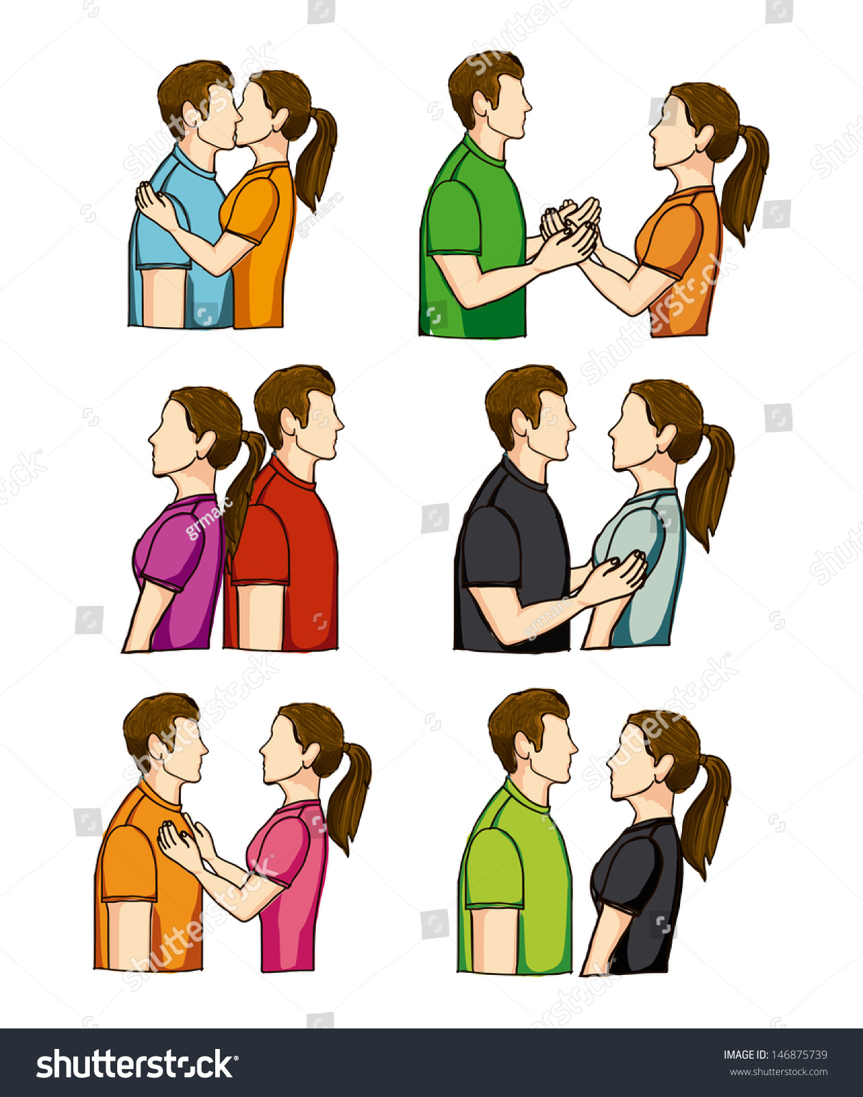 Couple Poses Over White Background Vector Stock Vector (Royalty Free ...